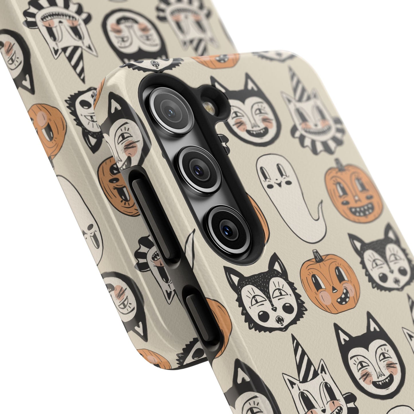 Halloween Cat & Pumpkin Phone Cases, Tough Phone Cover, Spooky Protective Case, Fall Aesthetic, Cute Halloween Gift