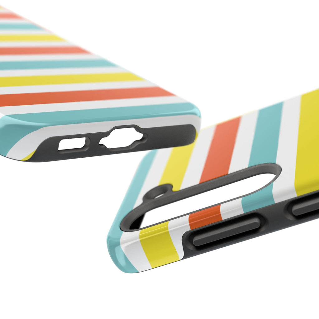 Striped Tough Phone Case — Retro Summer Color Block iPhone Case