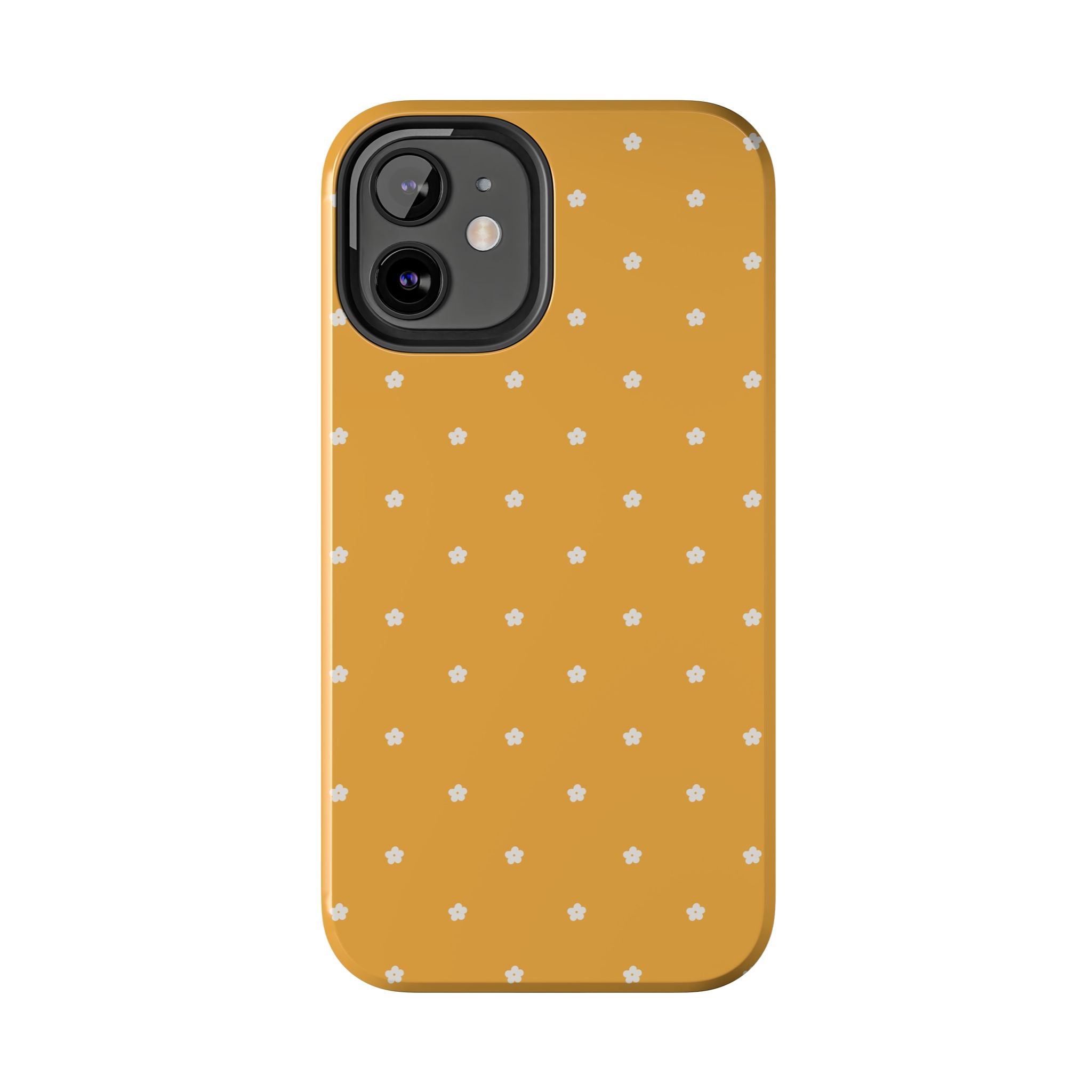 Ditsy Daisy Tough Phone Case — Mustard Floral Protective Cover