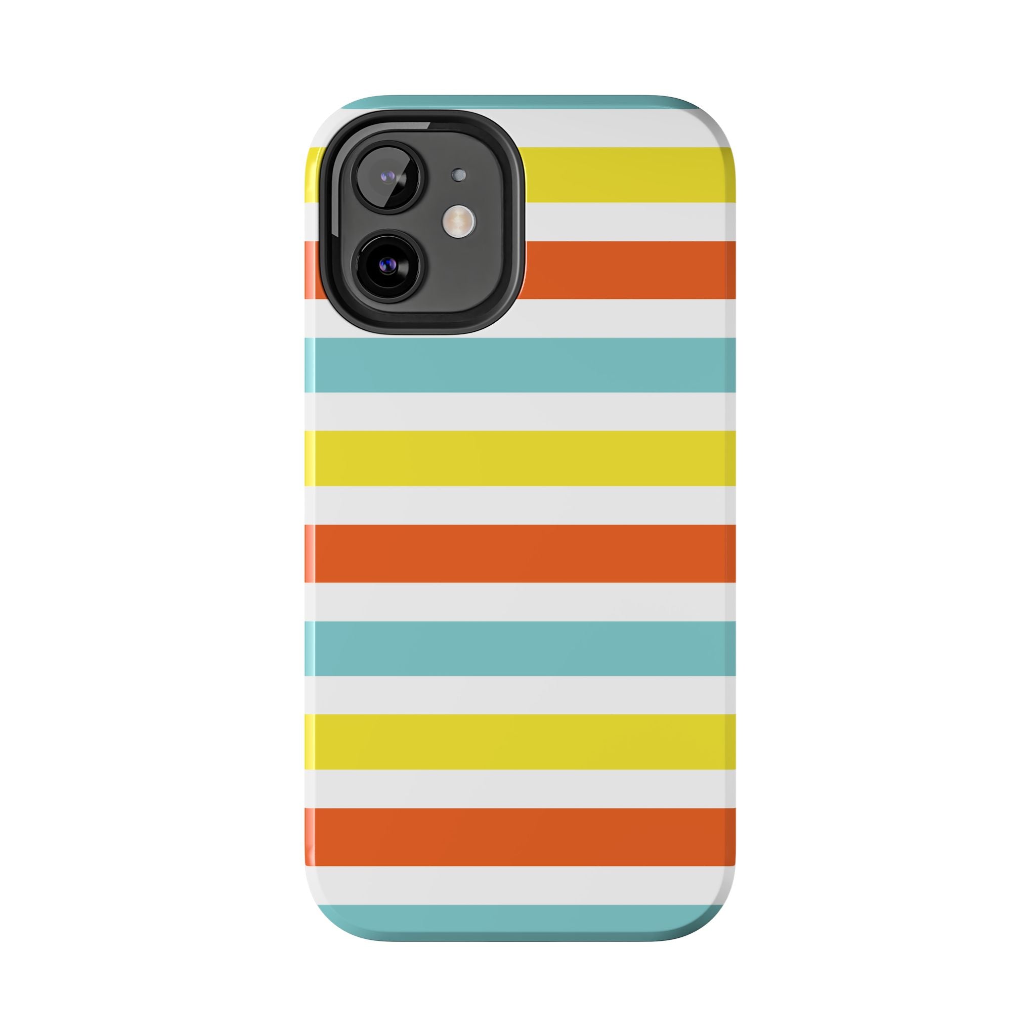Striped Tough Phone Case — Retro Summer Color Block iPhone Case