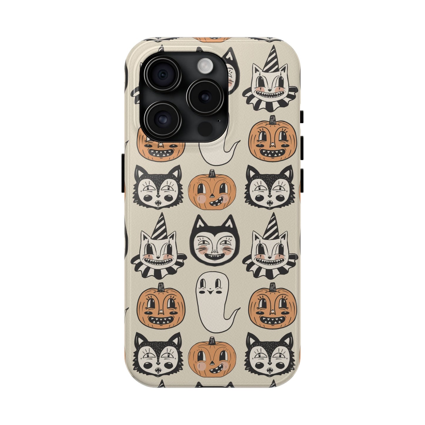 Halloween Cat & Pumpkin Phone Cases, Tough Phone Cover, Spooky Protective Case, Fall Aesthetic, Cute Halloween Gift
