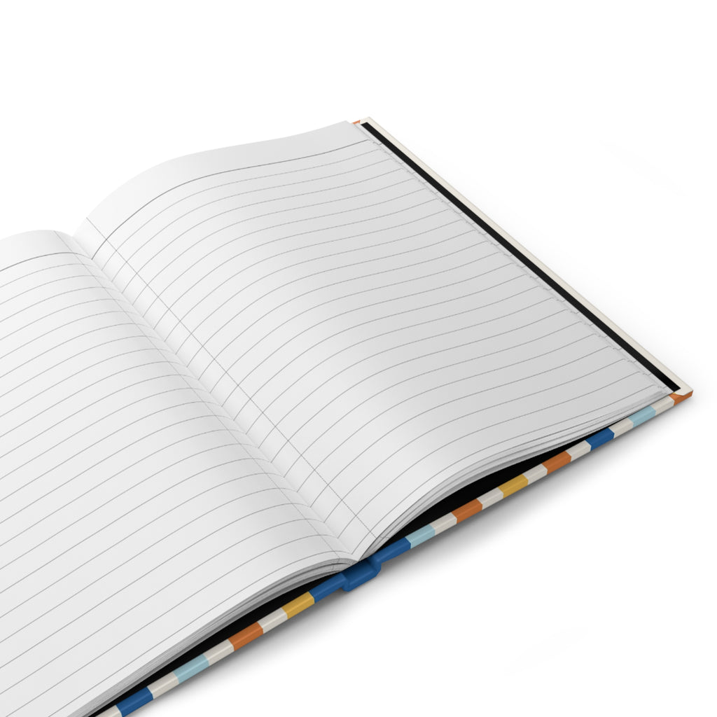 Striped Hardcover Journal — Retro Blue & Orange Notebook