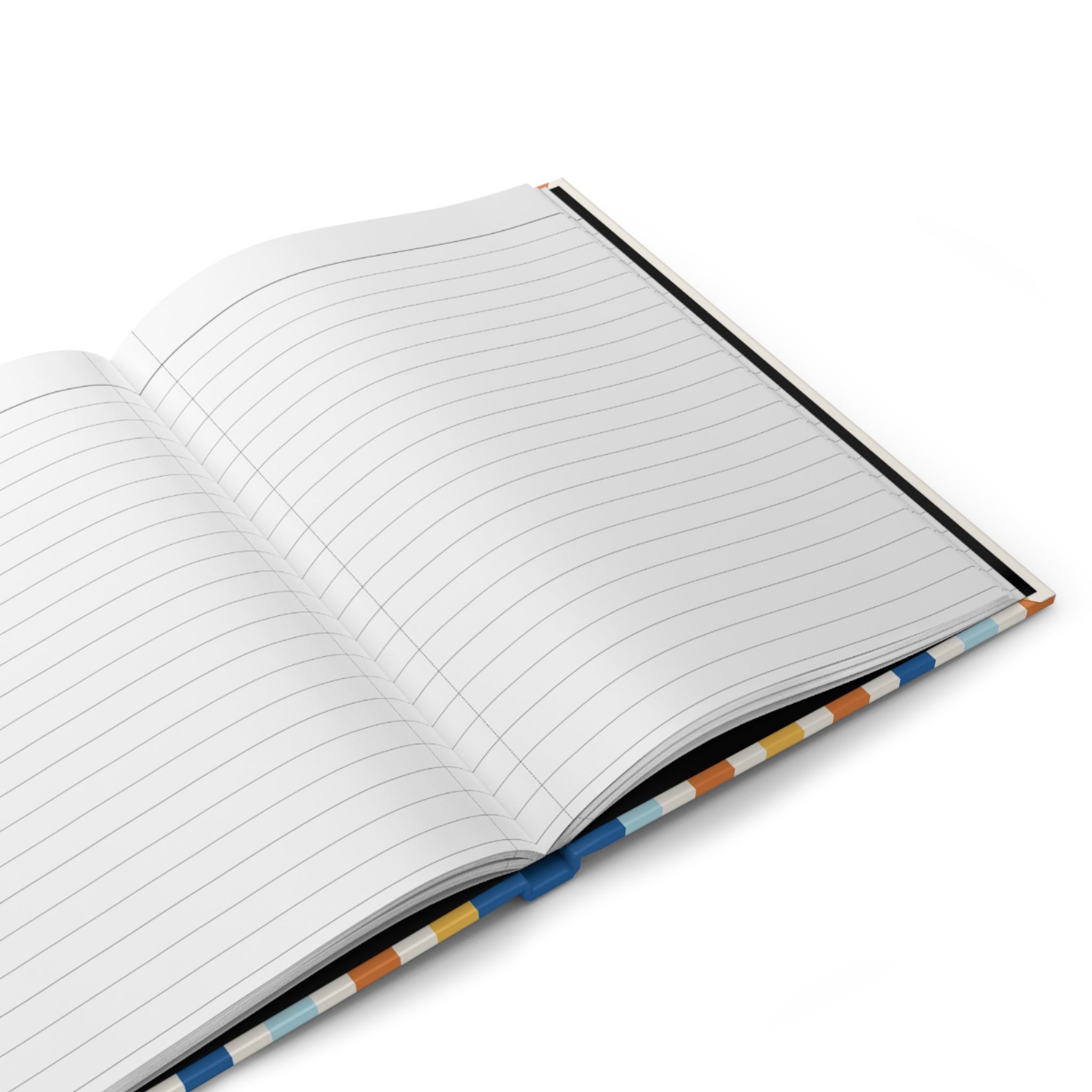 Striped Hardcover Journal — Retro Blue & Orange Notebook