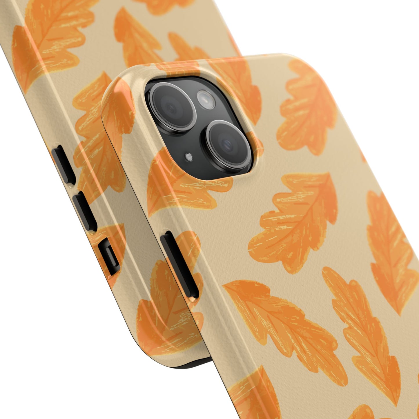 Autumn Leaf Phone Cases | Tough Fall Phone Covers, Seasonal Gifts, Stylish Accessories, Unique Designs, Orange Leaf Pattern