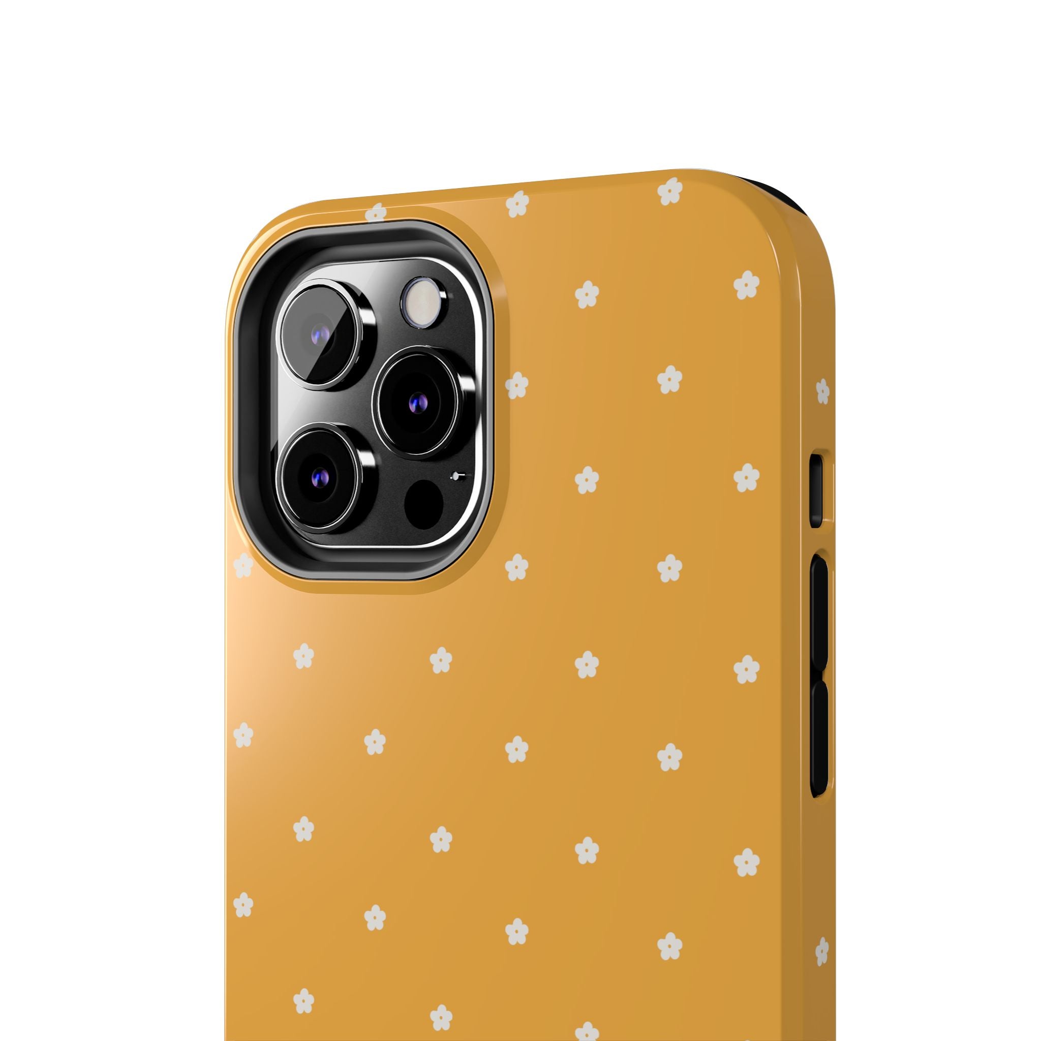 Ditsy Daisy Tough Phone Case — Mustard Floral Protective Cover