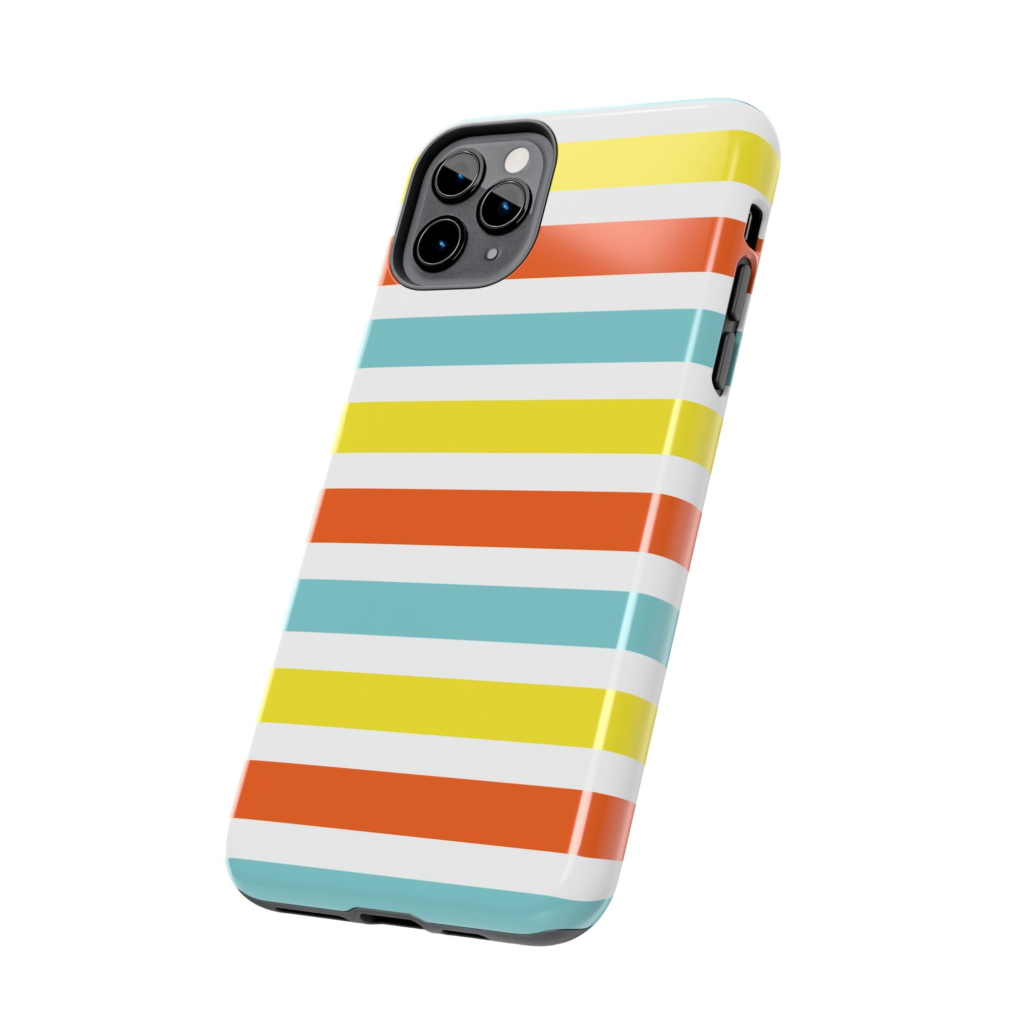 Striped Tough Phone Case — Retro Summer Color Block iPhone Case