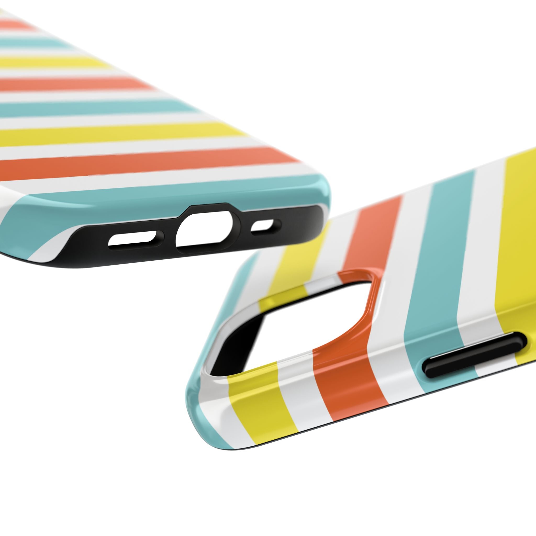 Striped Tough Phone Case — Retro Summer Color Block iPhone Case