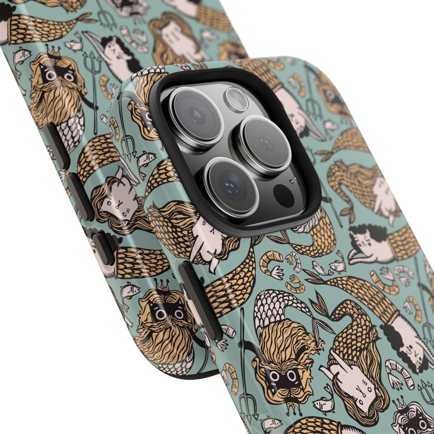 Cat Mermaid Tough Phone Case - Quirky Phone Art for Maximalists