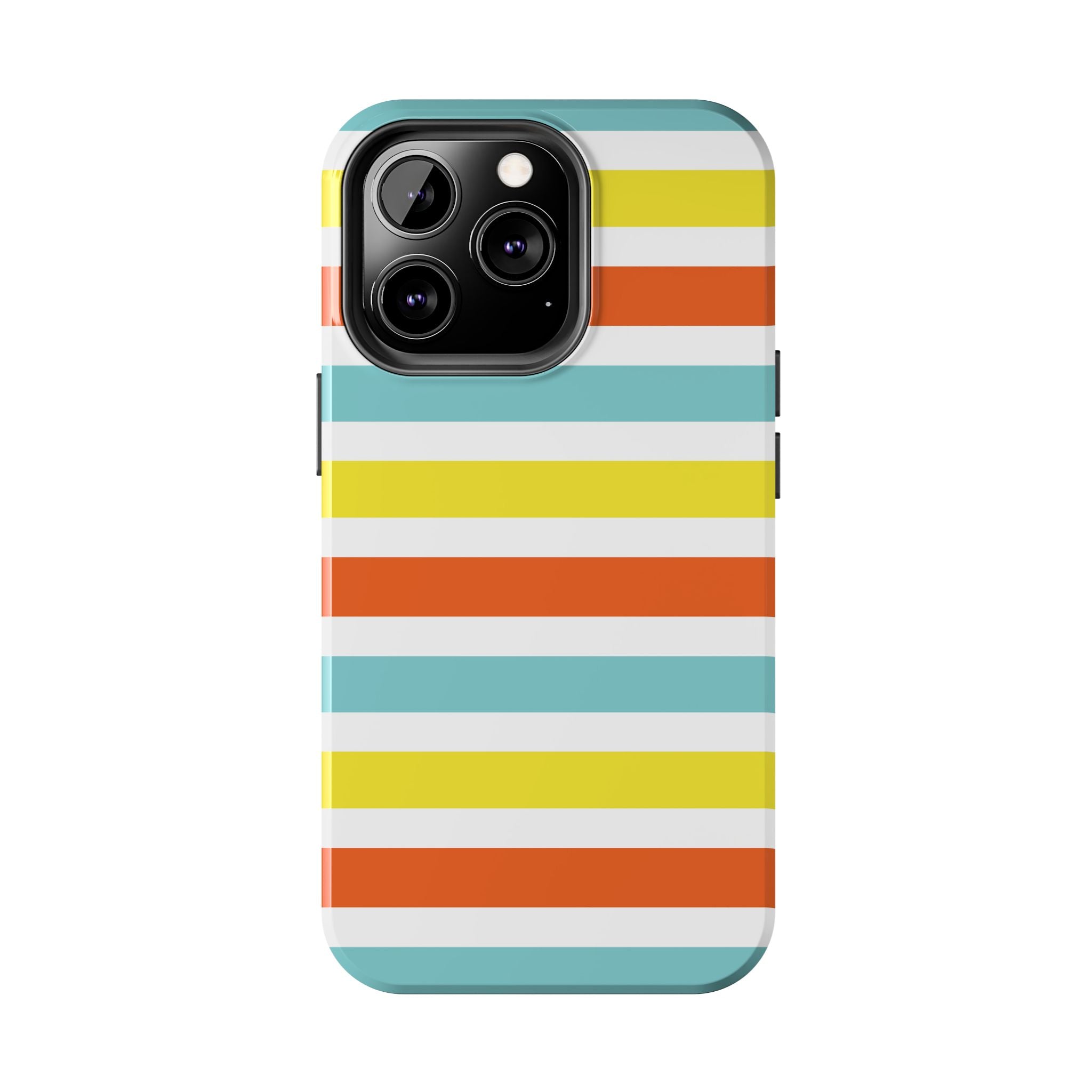 Striped Tough Phone Case — Retro Summer Color Block iPhone Case