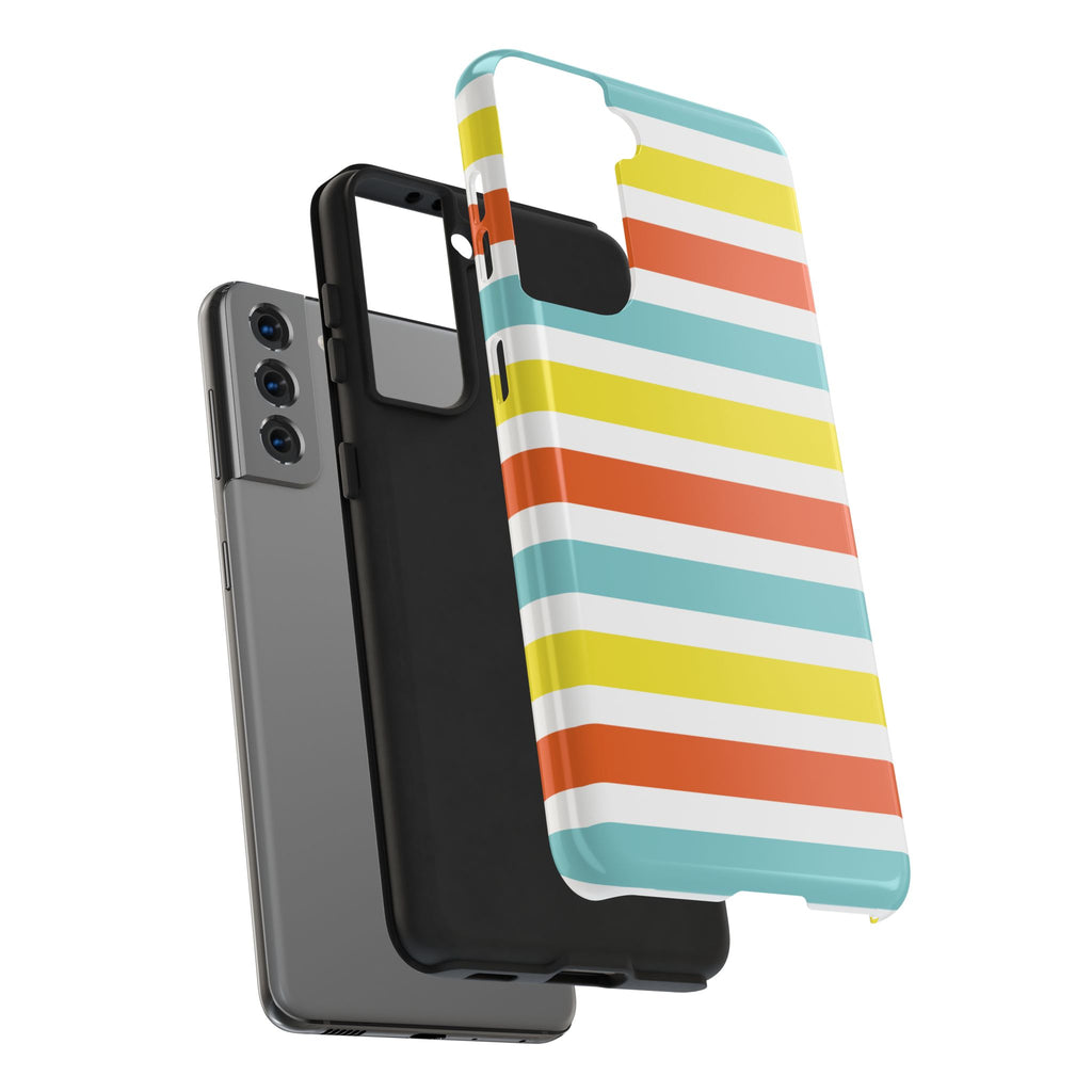 Striped Tough Phone Case — Retro Summer Color Block iPhone Case