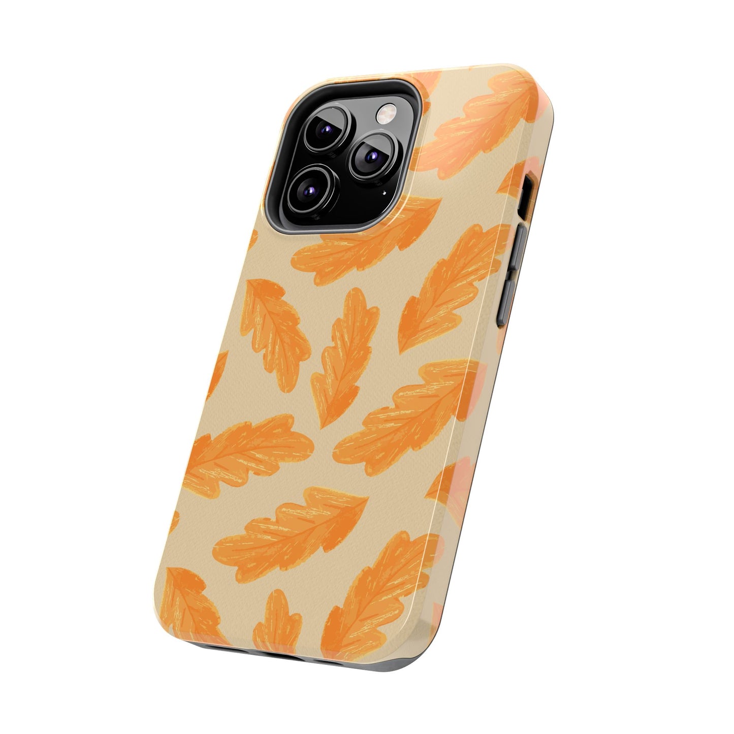 Autumn Leaf Phone Cases | Tough Fall Phone Covers, Seasonal Gifts, Stylish Accessories, Unique Designs, Orange Leaf Pattern