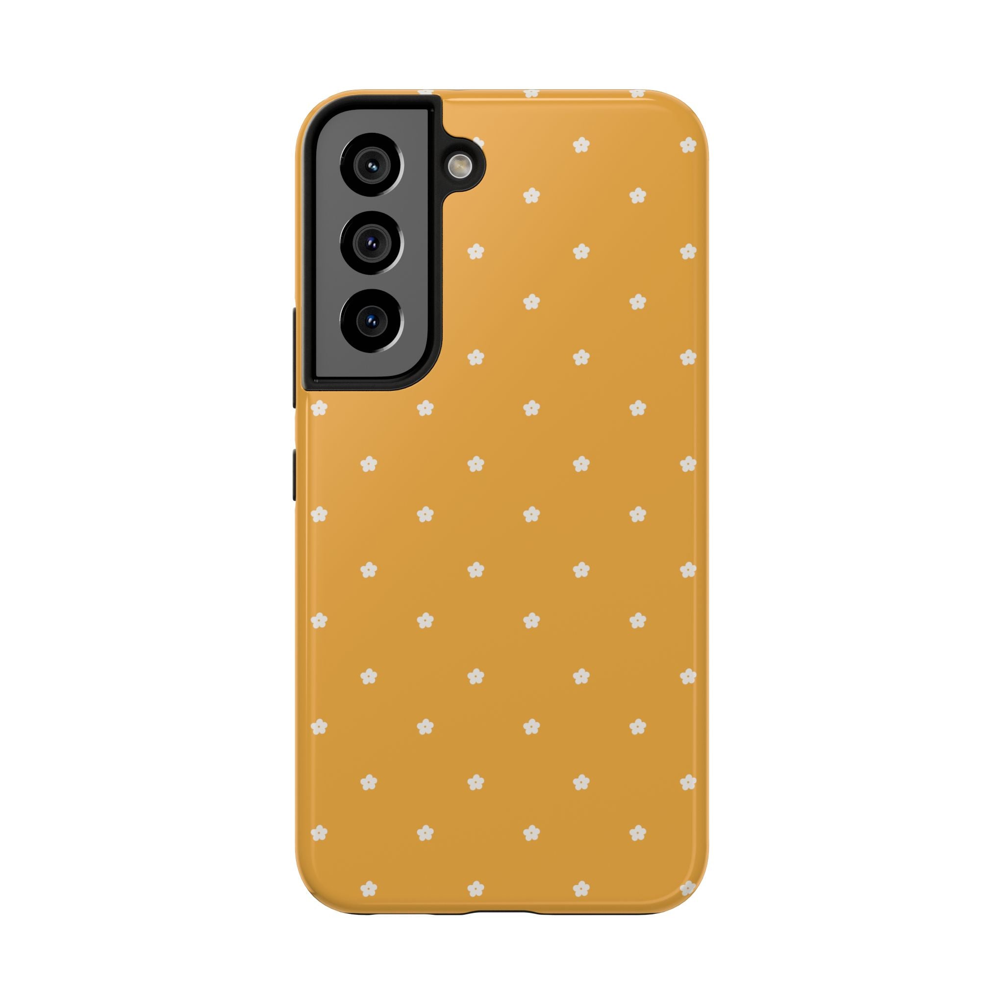 Ditsy Daisy Tough Phone Case — Mustard Floral Protective Cover