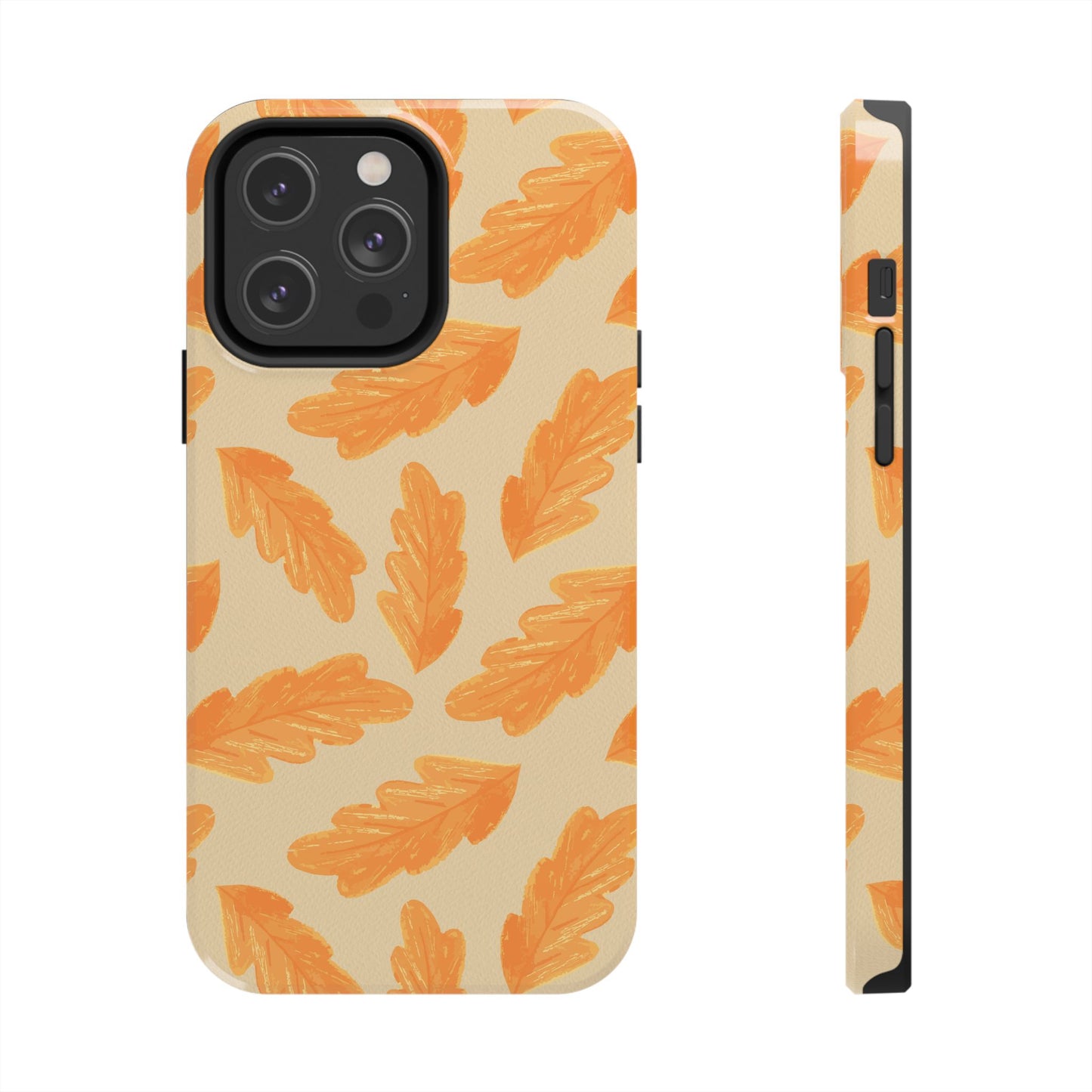 Autumn Leaf Phone Cases | Tough Fall Phone Covers, Seasonal Gifts, Stylish Accessories, Unique Designs, Orange Leaf Pattern