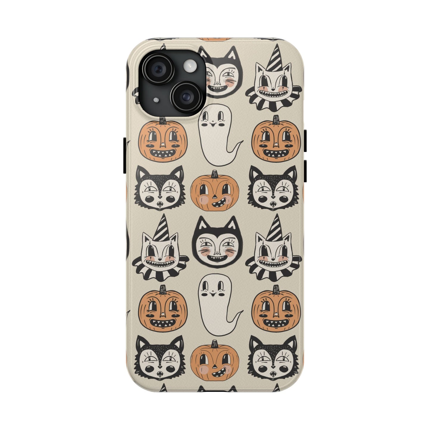 Halloween Cat & Pumpkin Phone Cases, Tough Phone Cover, Spooky Protective Case, Fall Aesthetic, Cute Halloween Gift