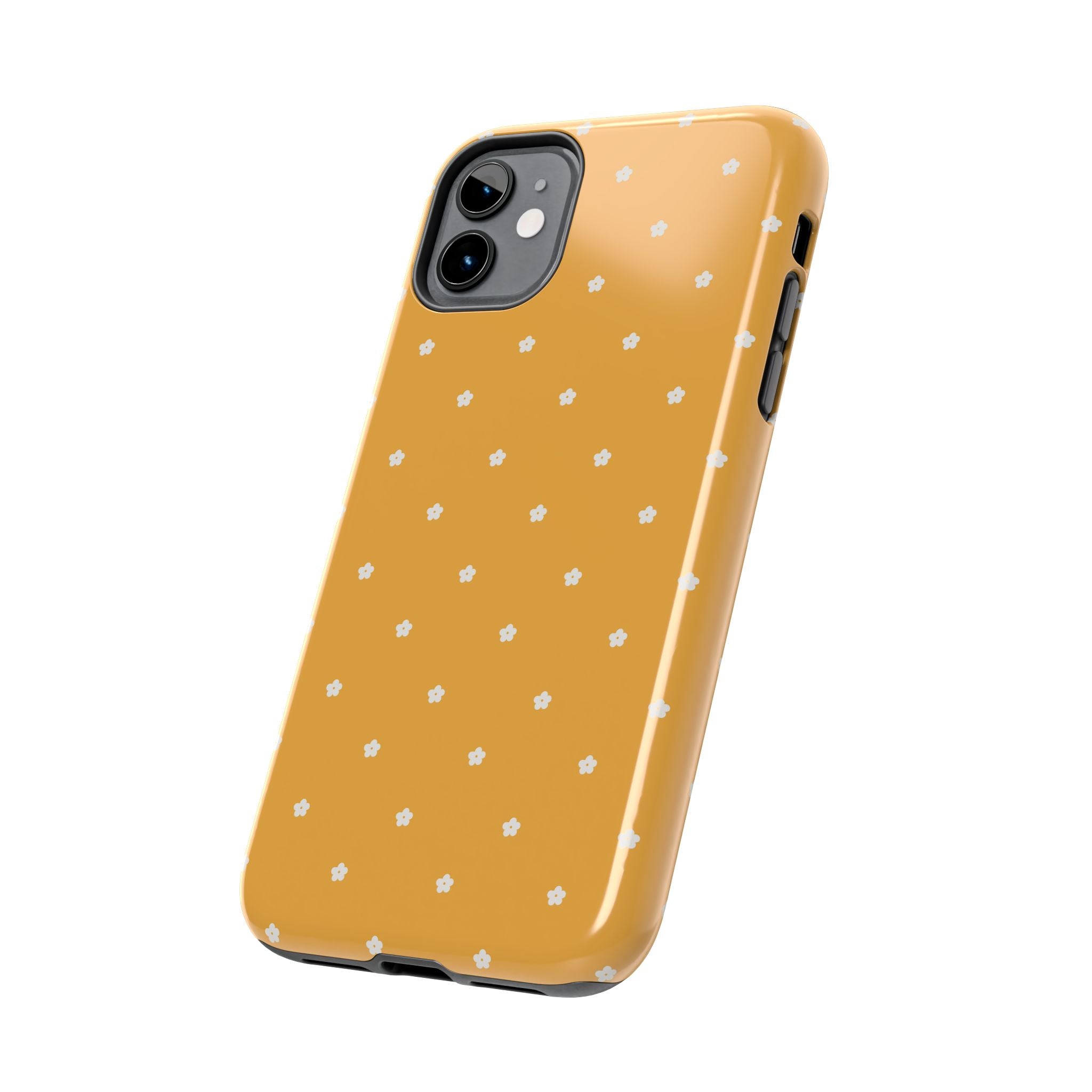 Ditsy Daisy Tough Phone Case — Mustard Floral Protective Cover