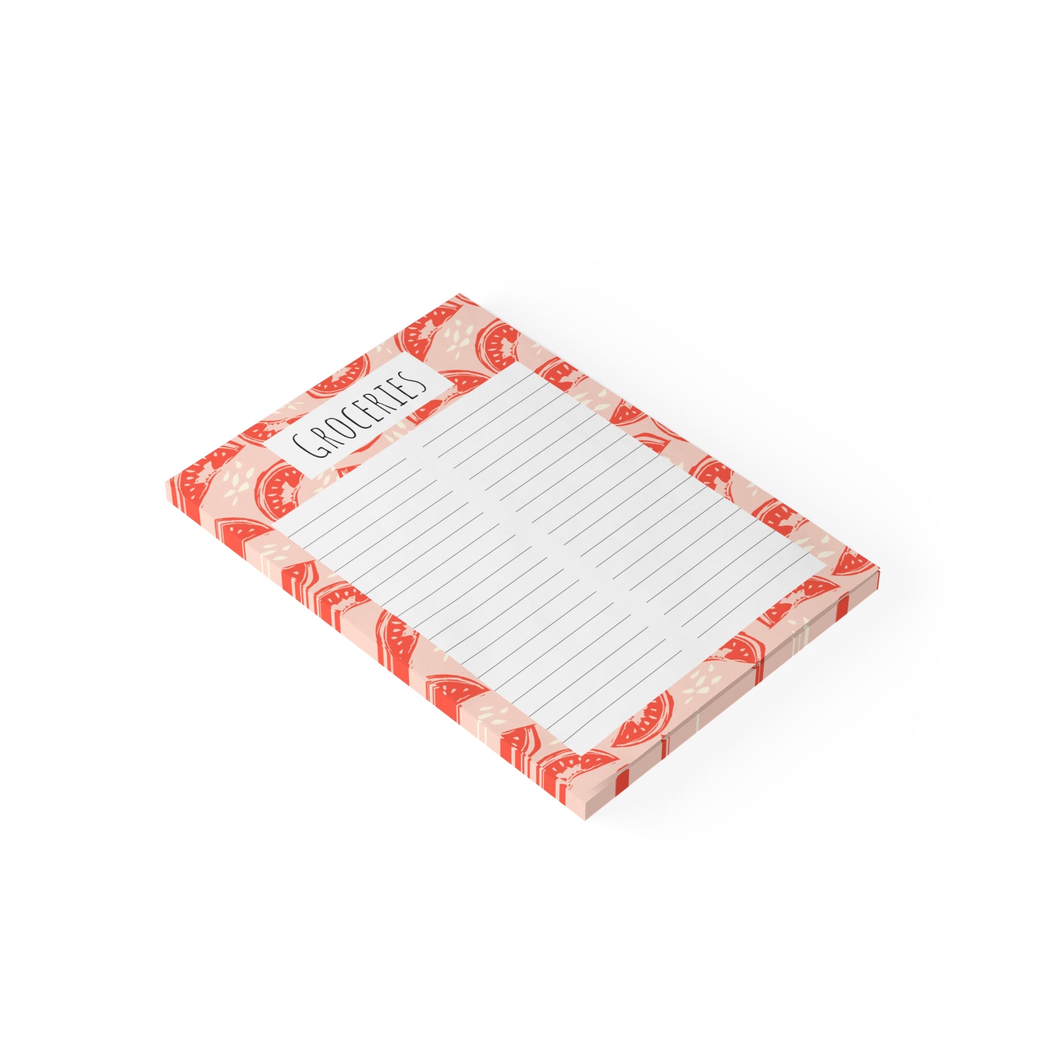 Watermelon Border Post-it Note Pads — Cute Pink Fruit Sticky Notes for Summer, Back-to-School & Office