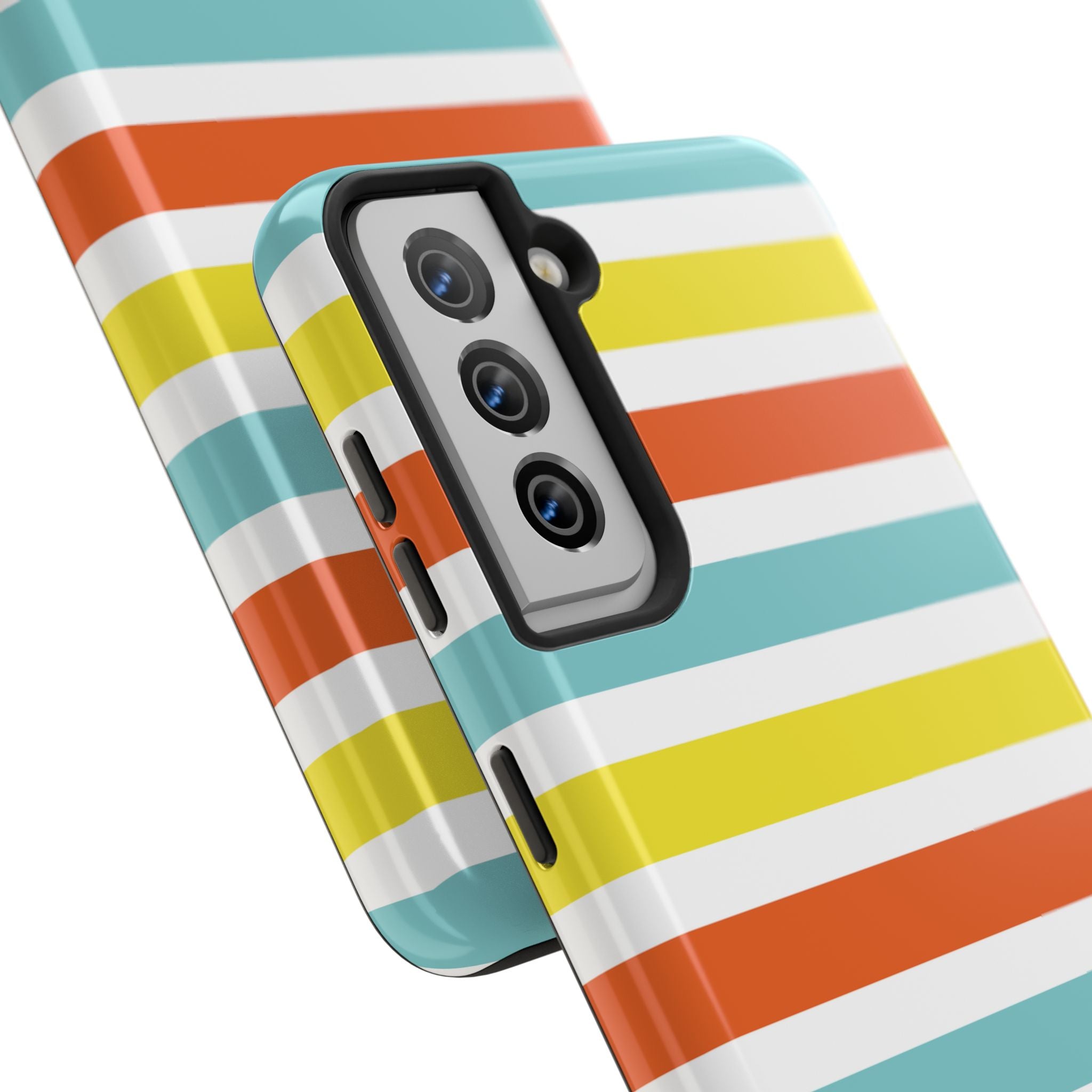 Striped Tough Phone Case — Retro Summer Color Block iPhone Case