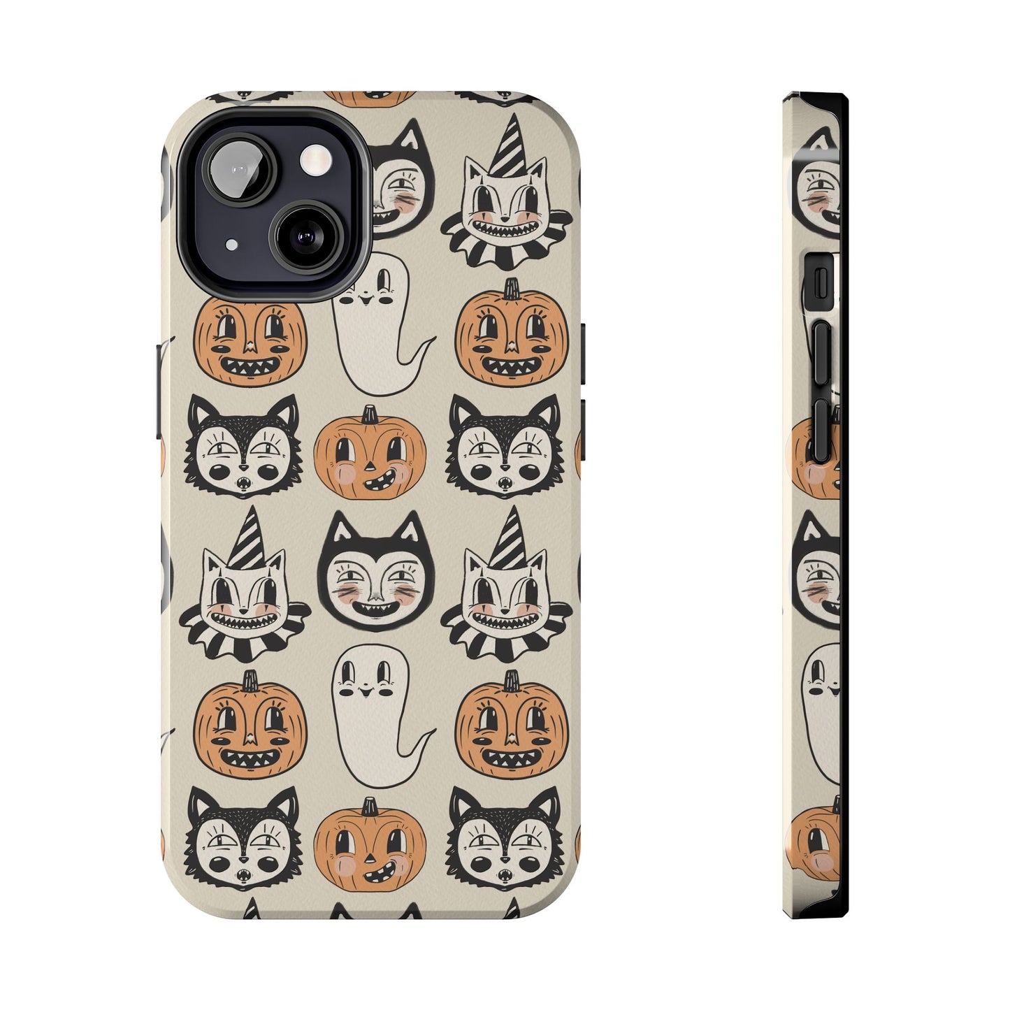 Halloween Cat & Pumpkin Phone Cases, Tough Phone Cover, Spooky Protective Case, Fall Aesthetic, Cute Halloween Gift
