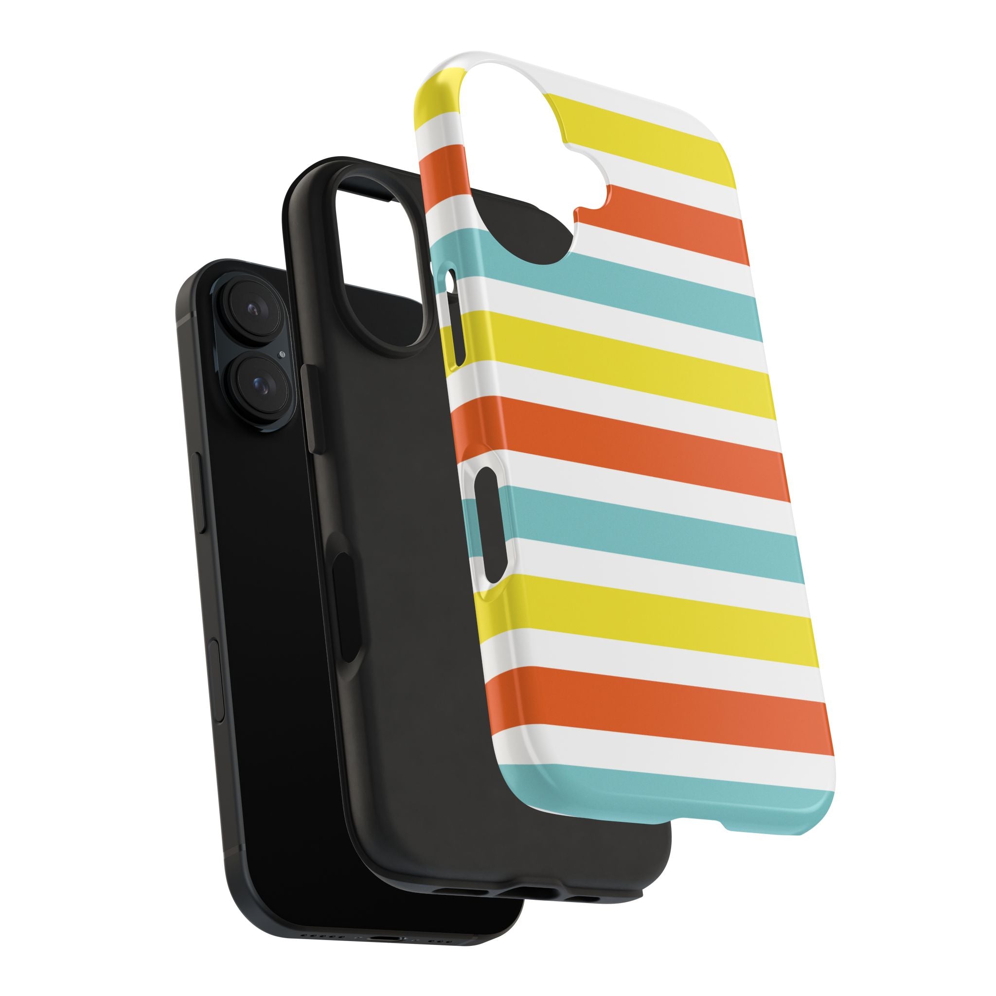 Striped Tough Phone Case — Retro Summer Color Block iPhone Case