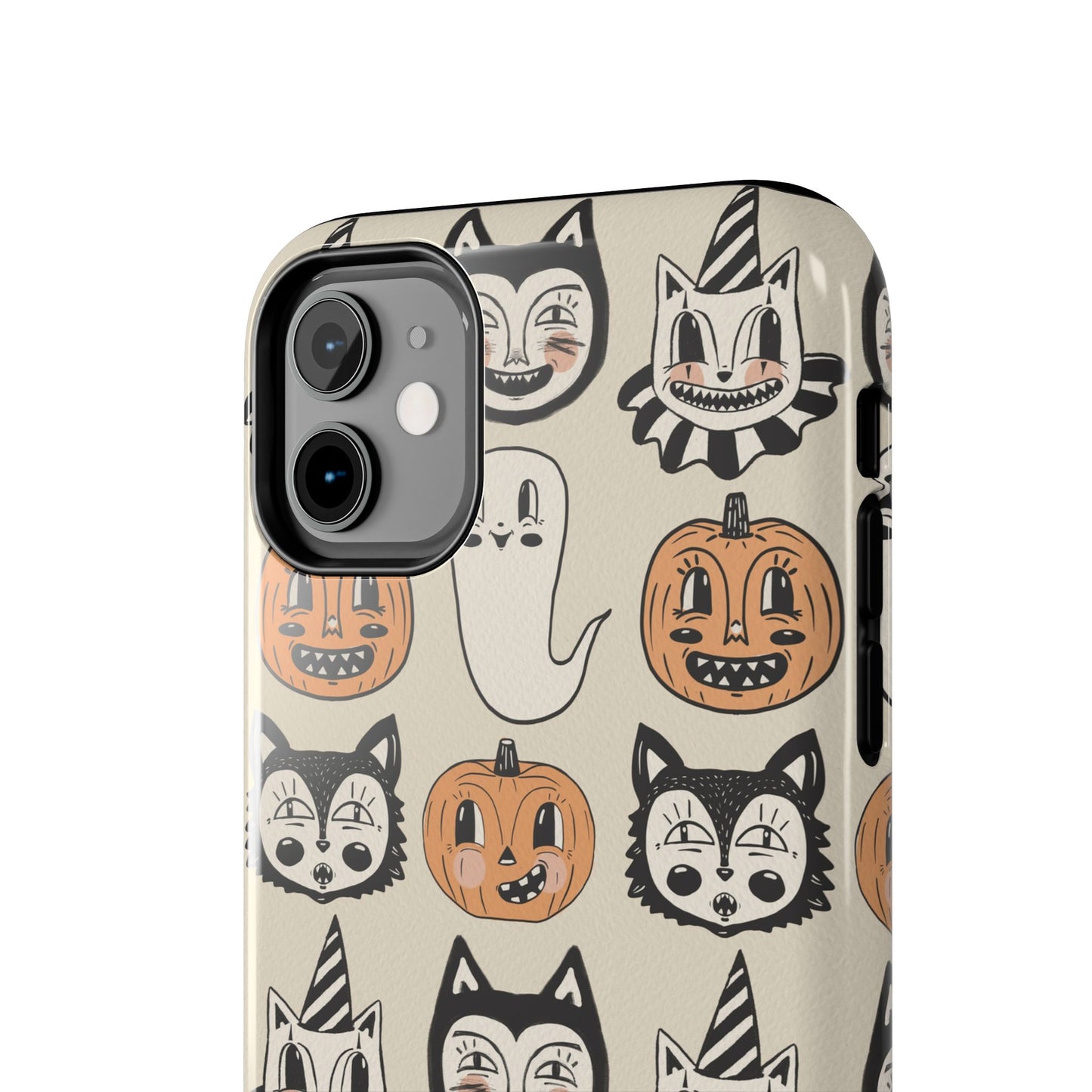Halloween Cat & Pumpkin Phone Cases, Tough Phone Cover, Spooky Protective Case, Fall Aesthetic, Cute Halloween Gift