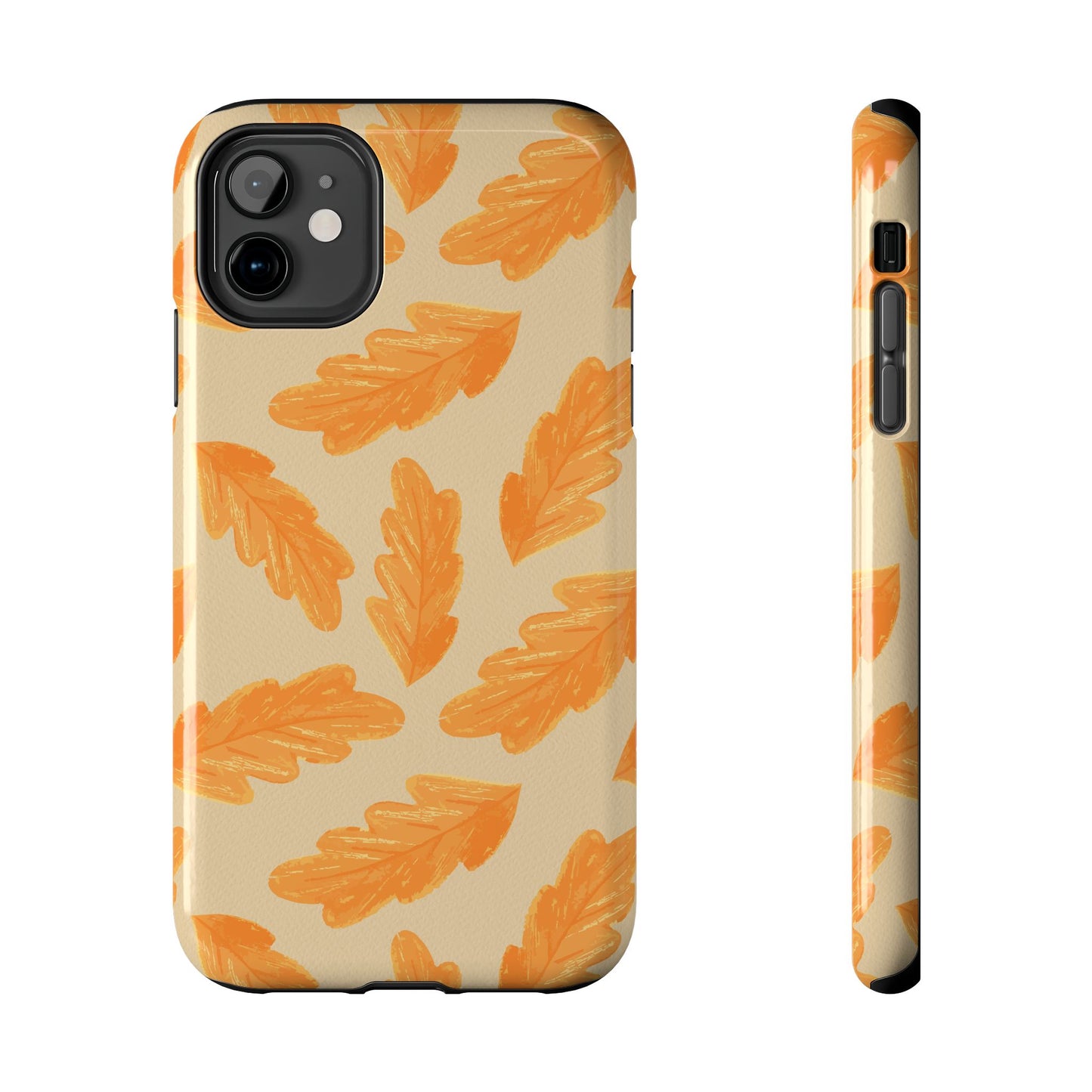 Autumn Leaf Phone Cases | Tough Fall Phone Covers, Seasonal Gifts, Stylish Accessories, Unique Designs, Orange Leaf Pattern