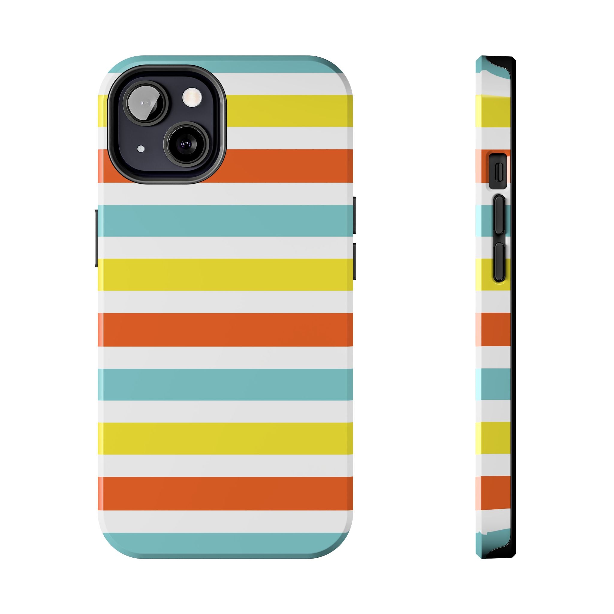 Striped Tough Phone Case — Retro Summer Color Block iPhone Case