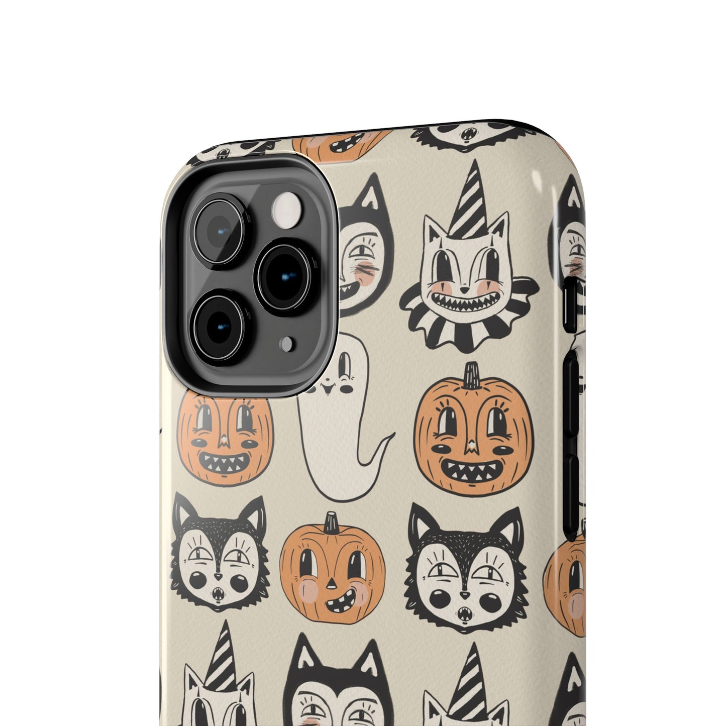 Halloween Cat & Pumpkin Phone Cases, Tough Phone Cover, Spooky Protective Case, Fall Aesthetic, Cute Halloween Gift