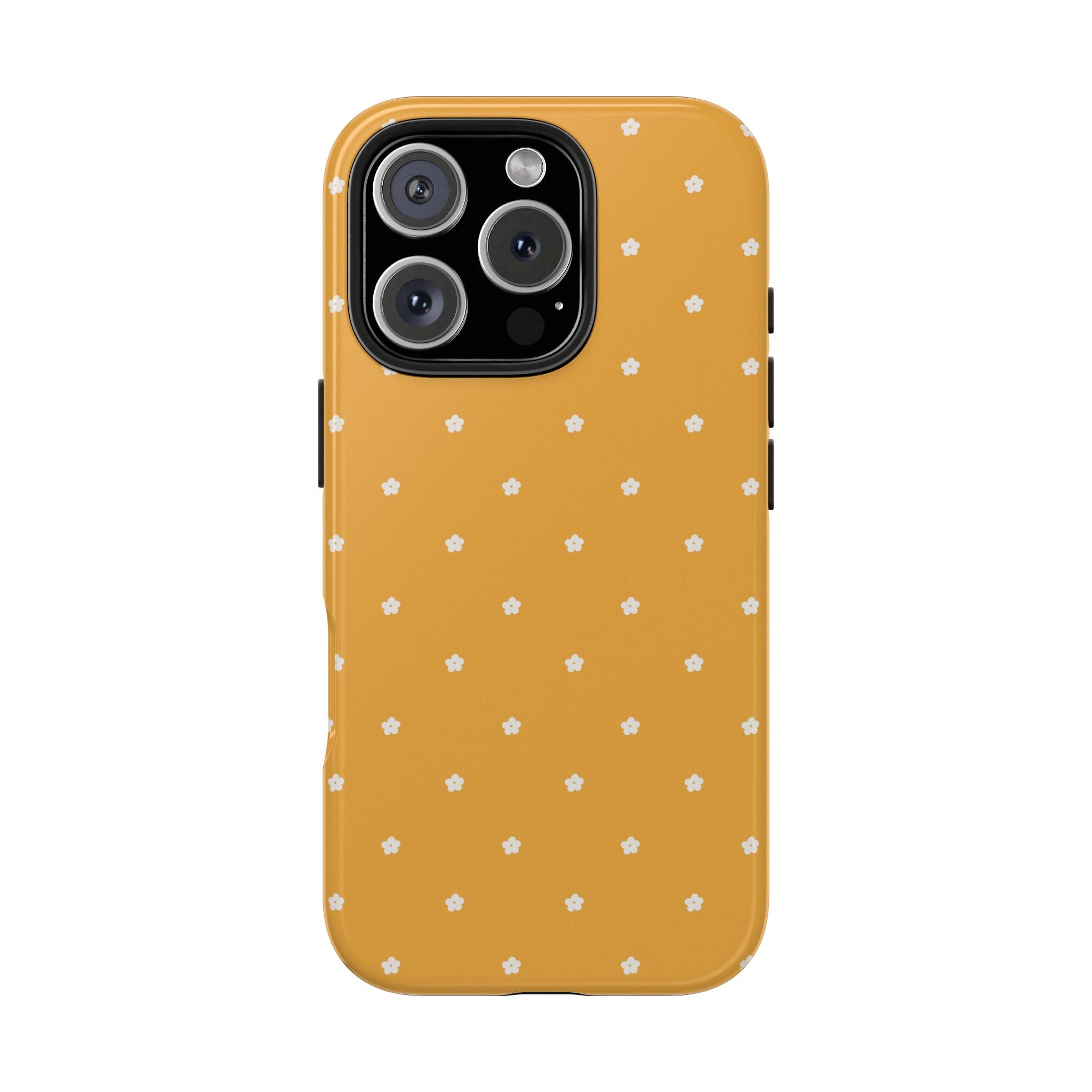 Ditsy Daisy Tough Phone Case — Mustard Floral Protective Cover