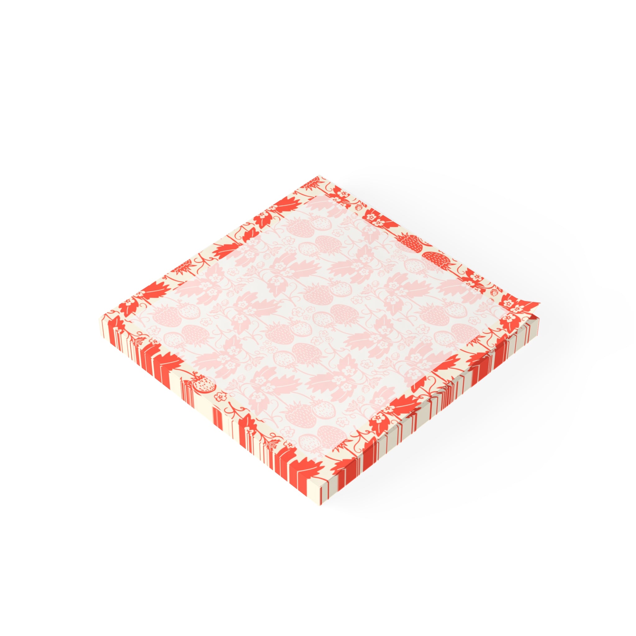 Stawberry Floral Border Post-it Note Pads — Coral Vintage Flower Sticky Notes