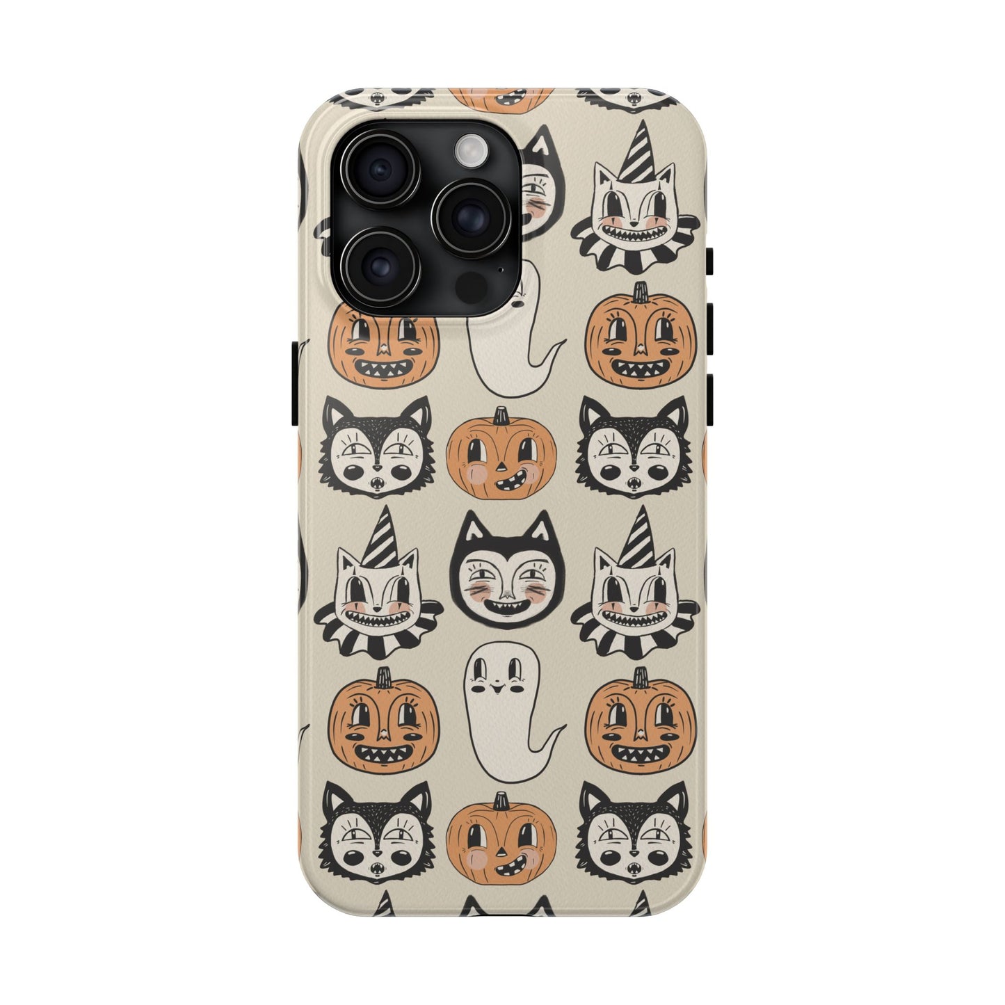 Halloween Cat & Pumpkin Phone Cases, Tough Phone Cover, Spooky Protective Case, Fall Aesthetic, Cute Halloween Gift