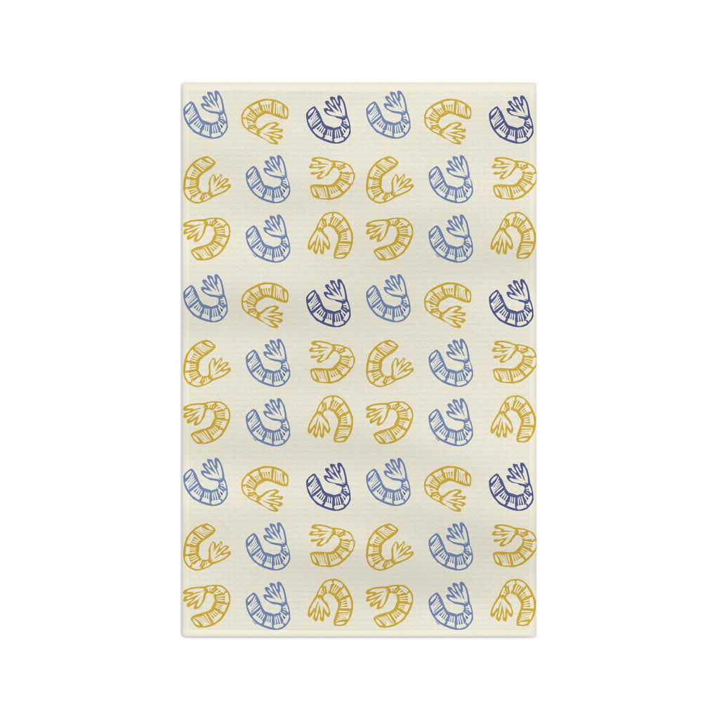Shrimp Pattern Microfiber Tea Towel — Cute Coastal Kitchen Towel