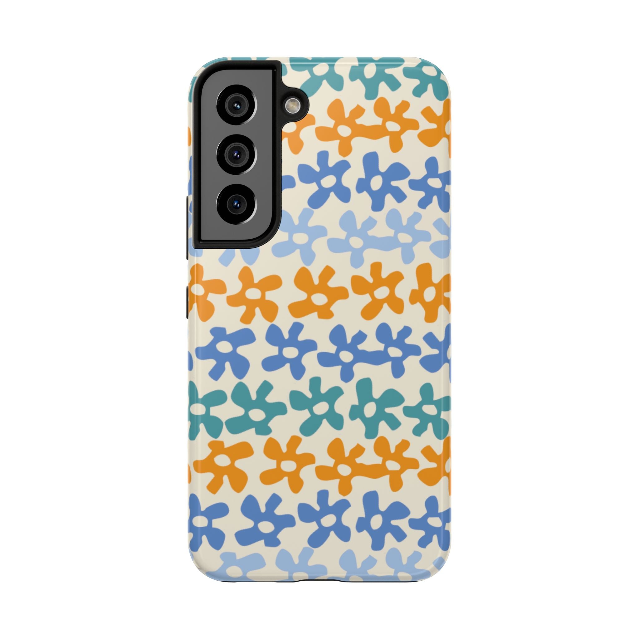 Floral Stripe Tough Phone Case — Colorful Retro Doodle Protection