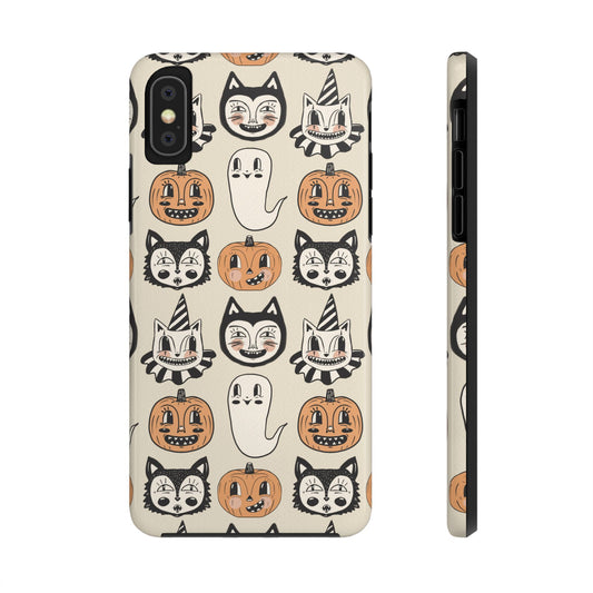 Halloween Cat & Pumpkin Phone Cases, Tough Phone Cover, Spooky Protective Case, Fall Aesthetic, Cute Halloween Gift