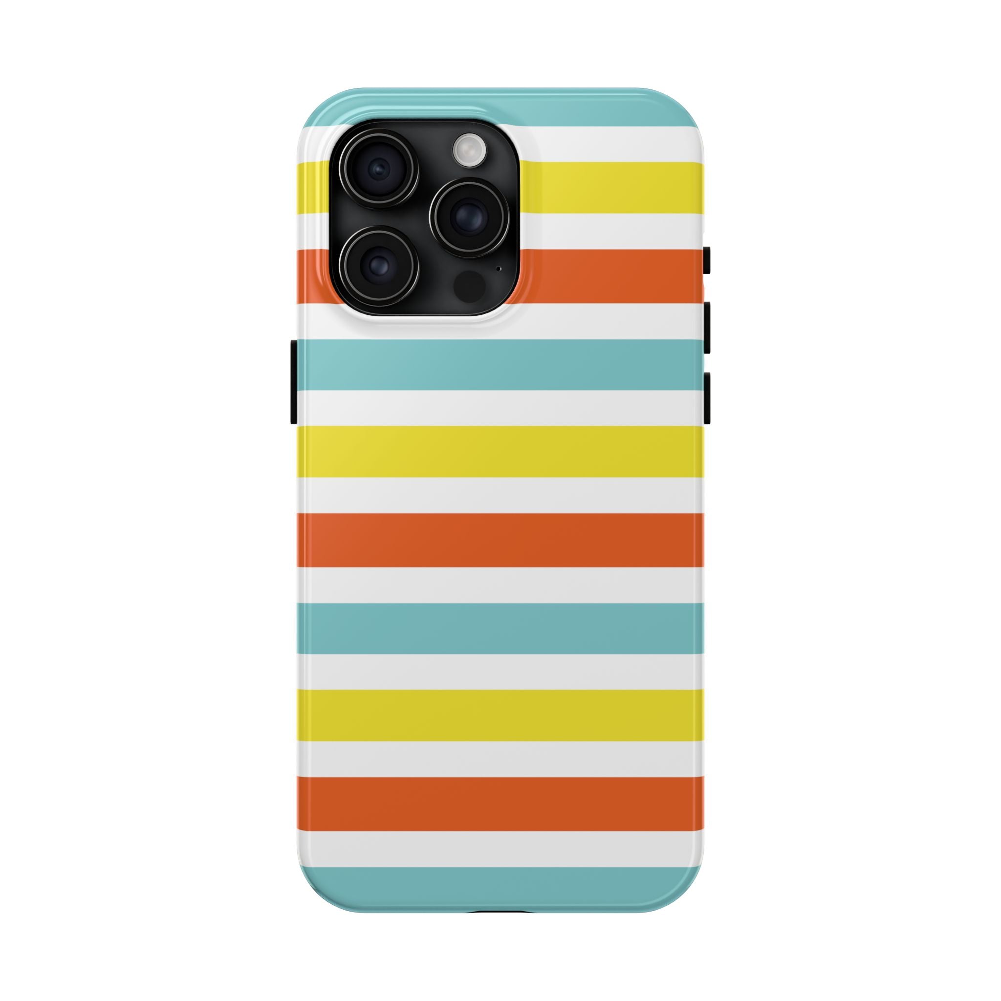 Striped Tough Phone Case — Retro Summer Color Block iPhone Case