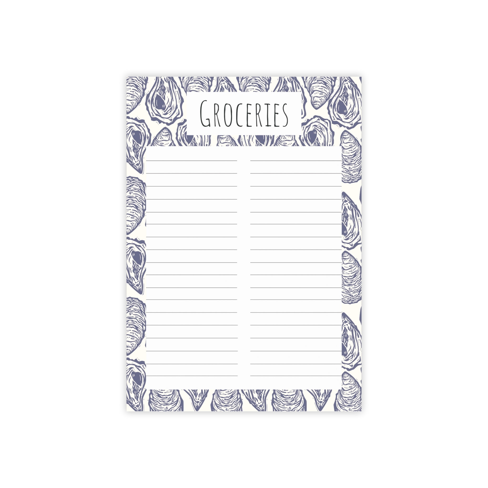 Oyster Shell Pattern Post-it Note Pads — Coastal Desk Sticky Notes