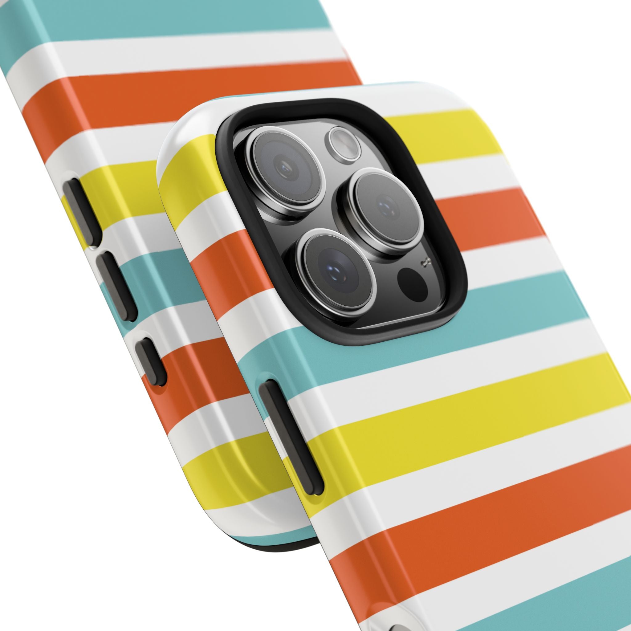 Striped Tough Phone Case — Retro Summer Color Block iPhone Case