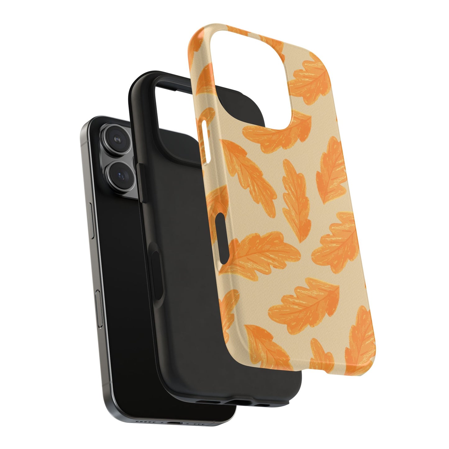 Autumn Leaf Phone Cases | Tough Fall Phone Covers, Seasonal Gifts, Stylish Accessories, Unique Designs, Orange Leaf Pattern