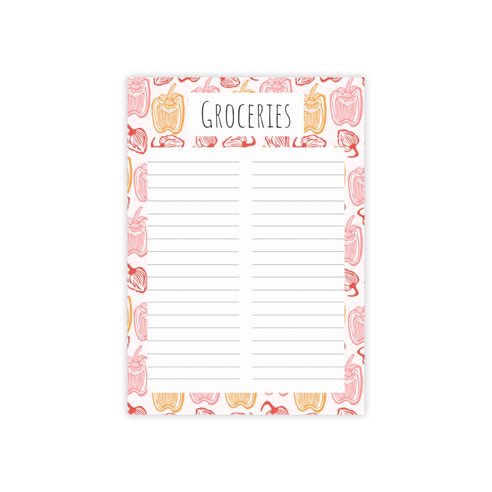 Bell Pepper Pattern Post-it® Note Pads — Cute Pastel Grocery Sticky Notes