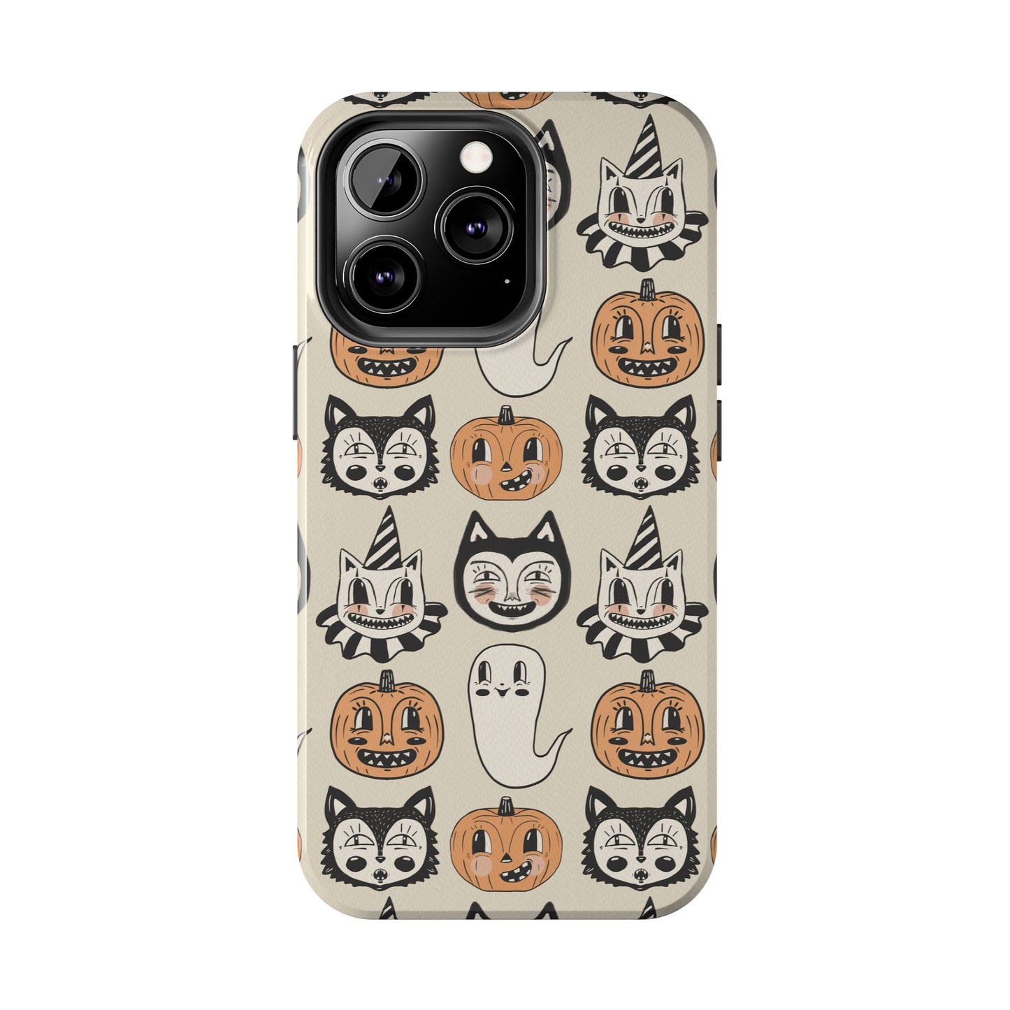 Halloween Cat & Pumpkin Phone Cases, Tough Phone Cover, Spooky Protective Case, Fall Aesthetic, Cute Halloween Gift
