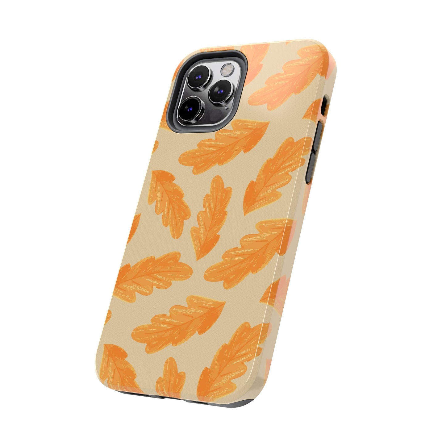 Autumn Leaf Phone Cases | Tough Fall Phone Covers, Seasonal Gifts, Stylish Accessories, Unique Designs, Orange Leaf Pattern