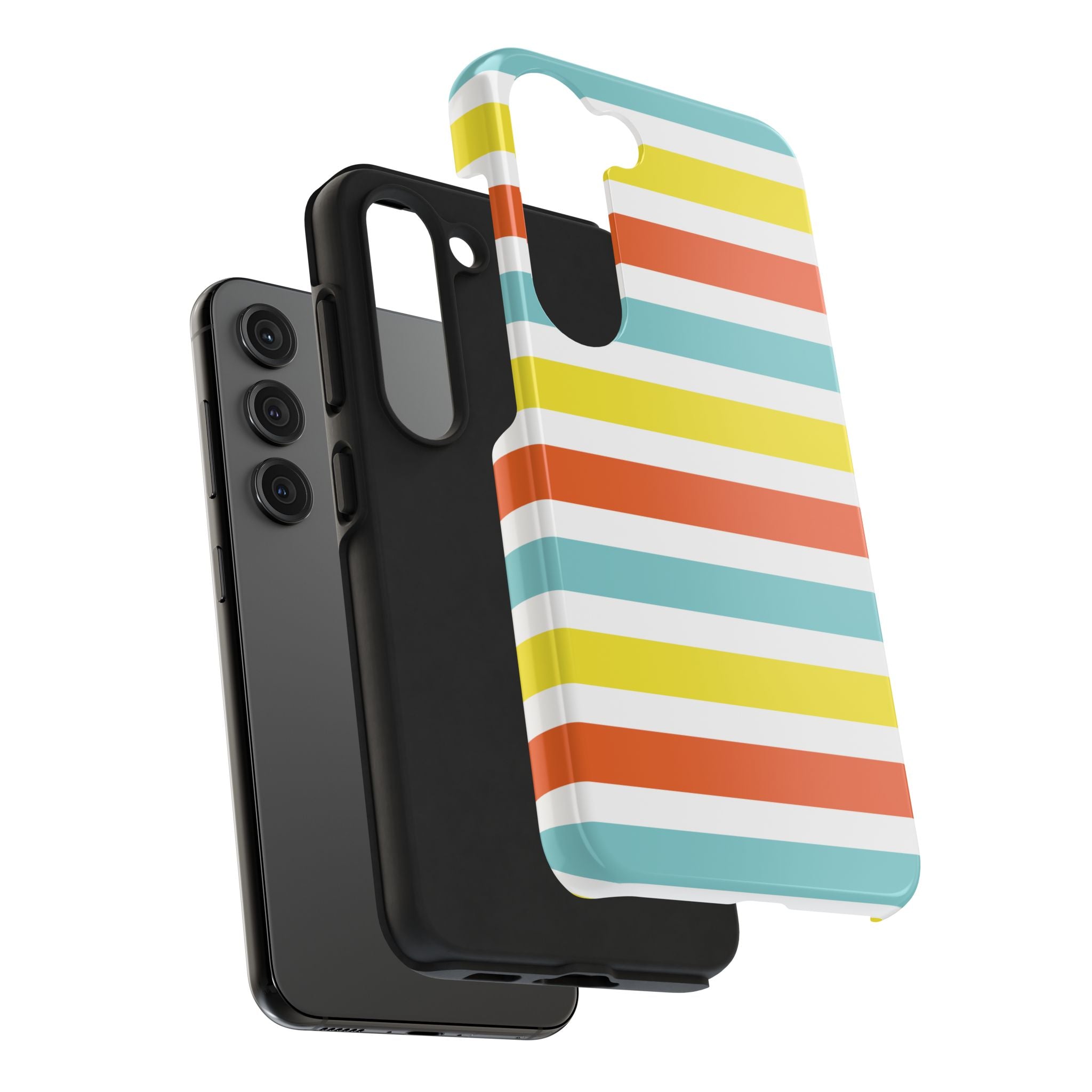 Striped Tough Phone Case — Retro Summer Color Block iPhone Case