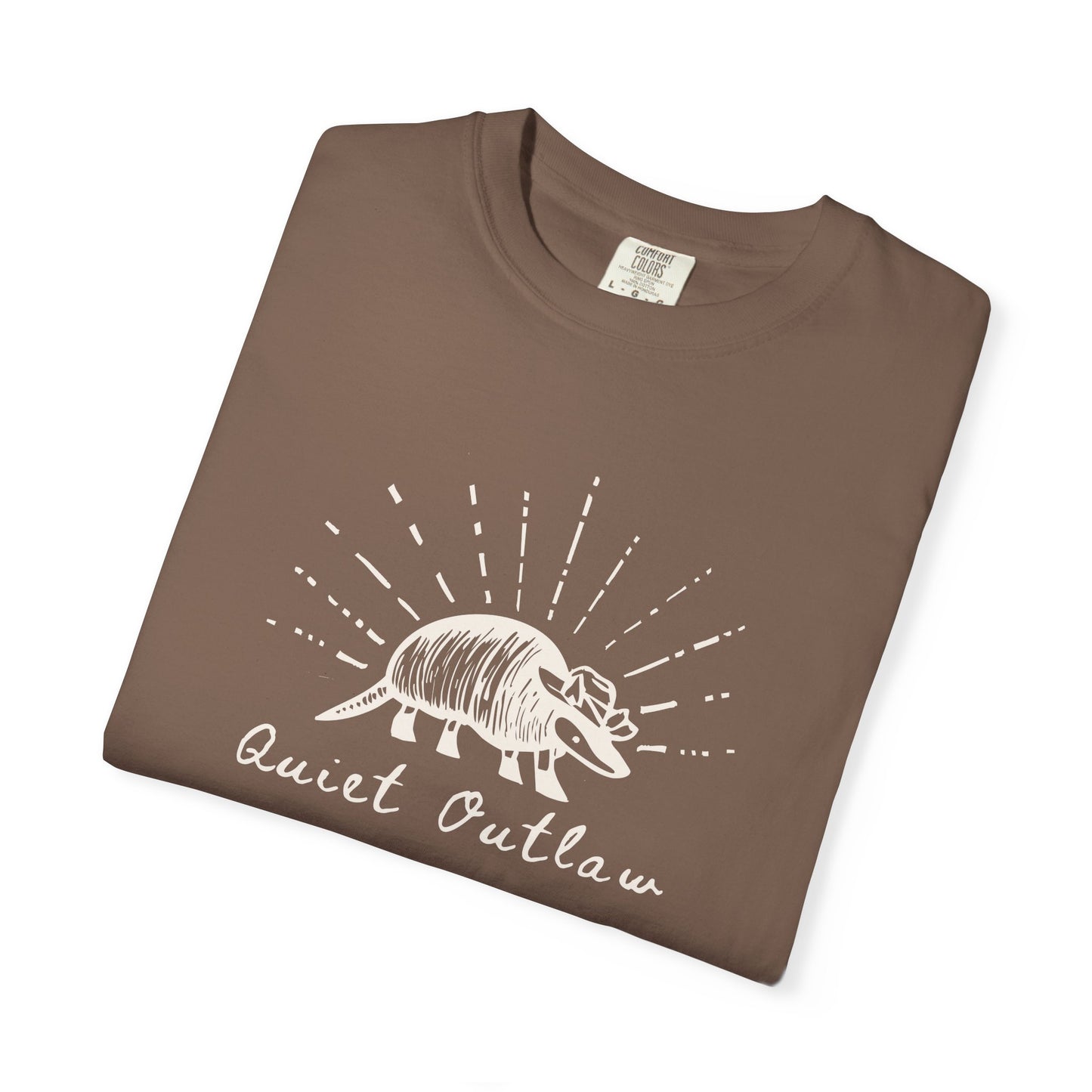 Unisex Garment-Dyed T-Shirt with 'Quiet Outlaw' Design, Casual Wear, Gift for Nature Lovers, Vintage Style Tee, Eco-Friendly Fashion