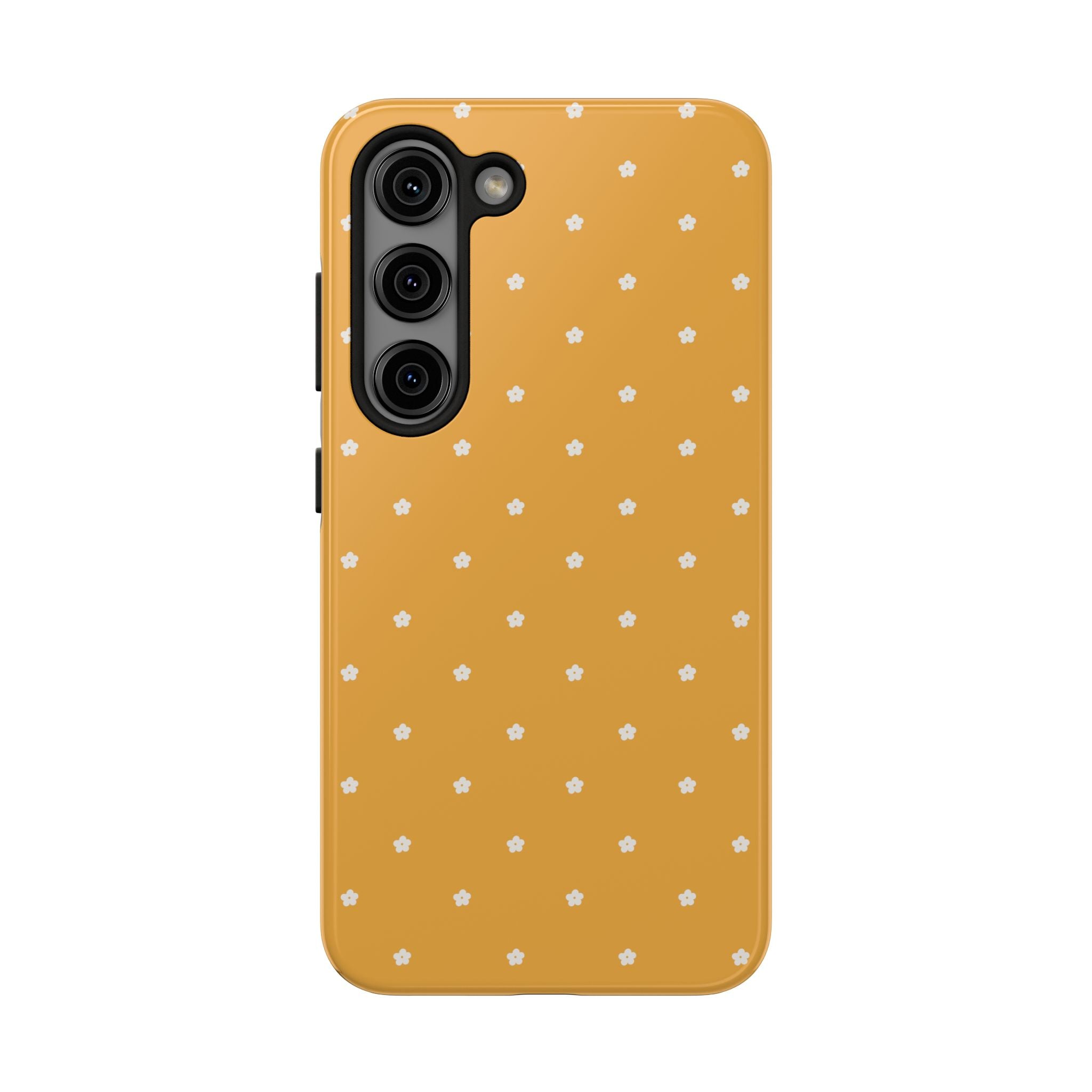 Ditsy Daisy Tough Phone Case — Mustard Floral Protective Cover