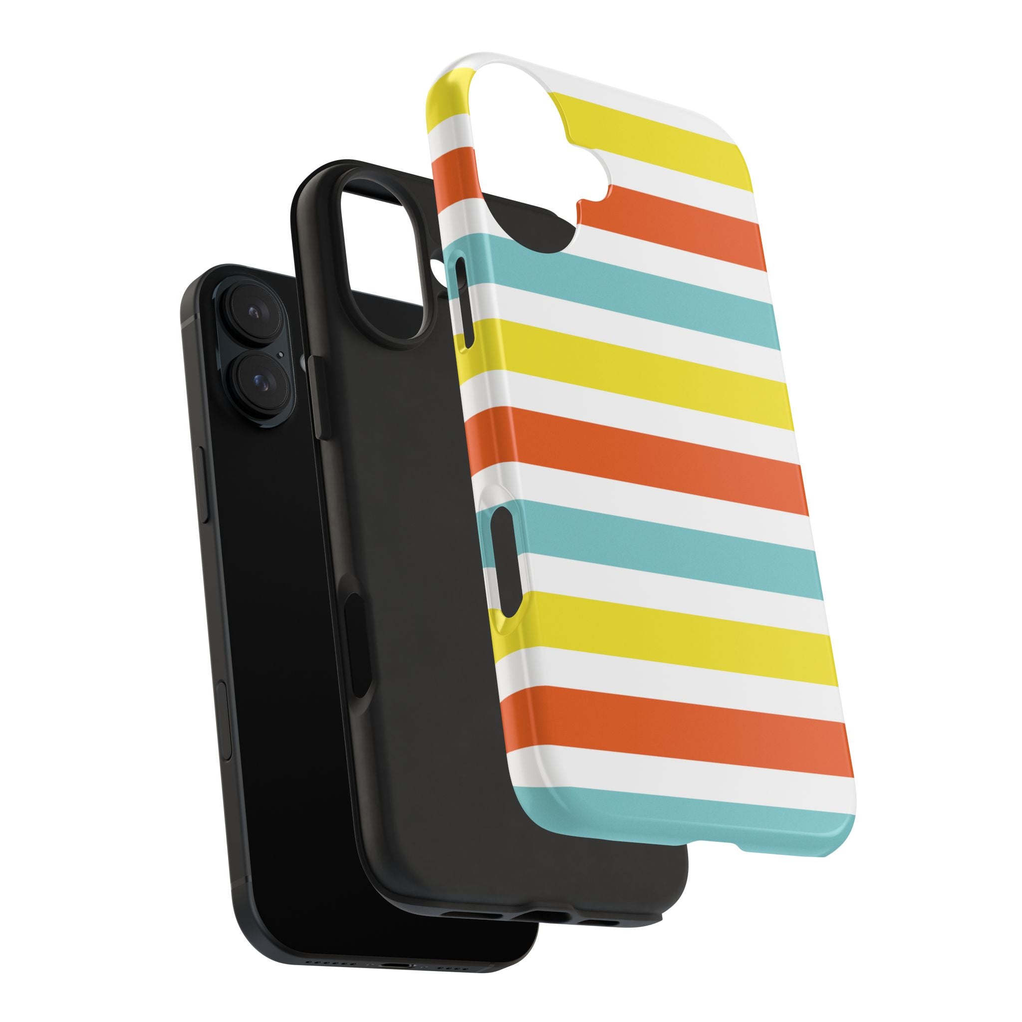Striped Tough Phone Case — Retro Summer Color Block iPhone Case