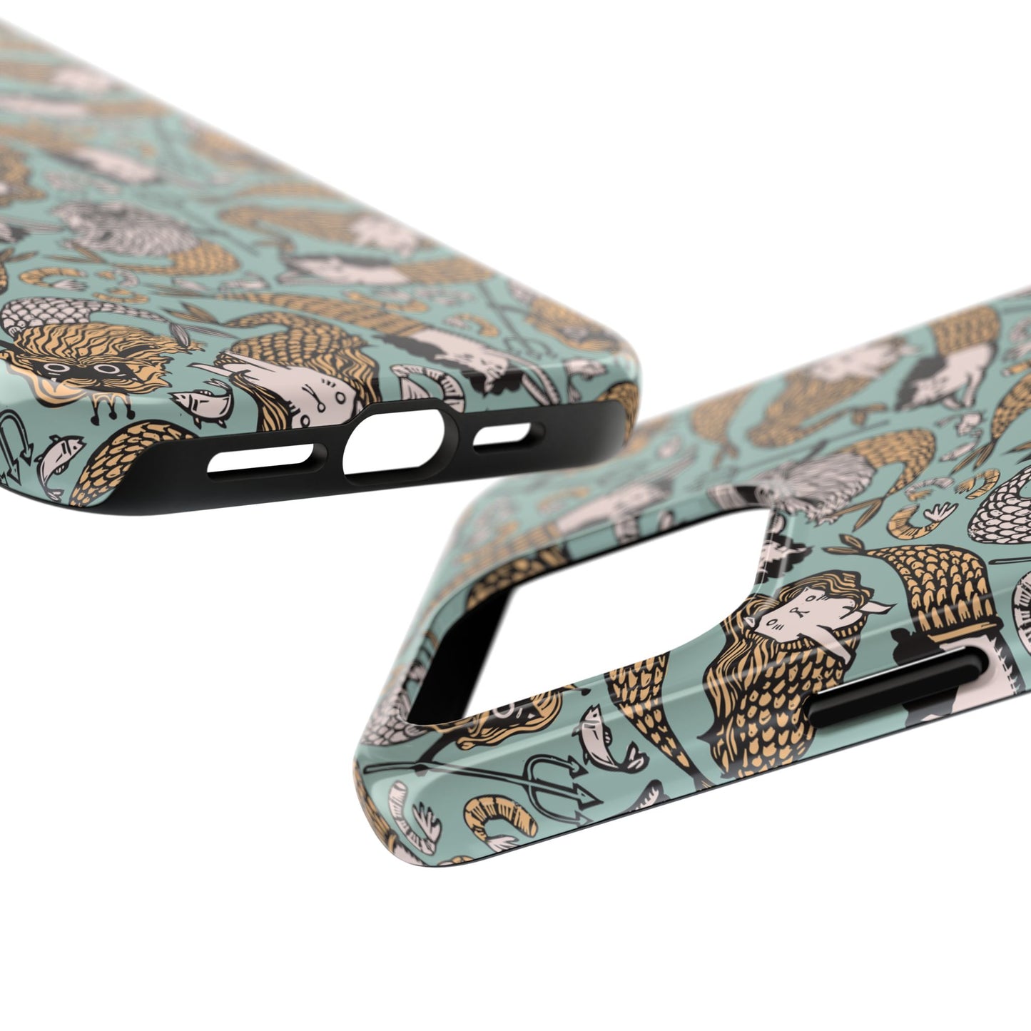 Cat Mermaid Tough Phone Case - Quirky Phone Art for Maximalists