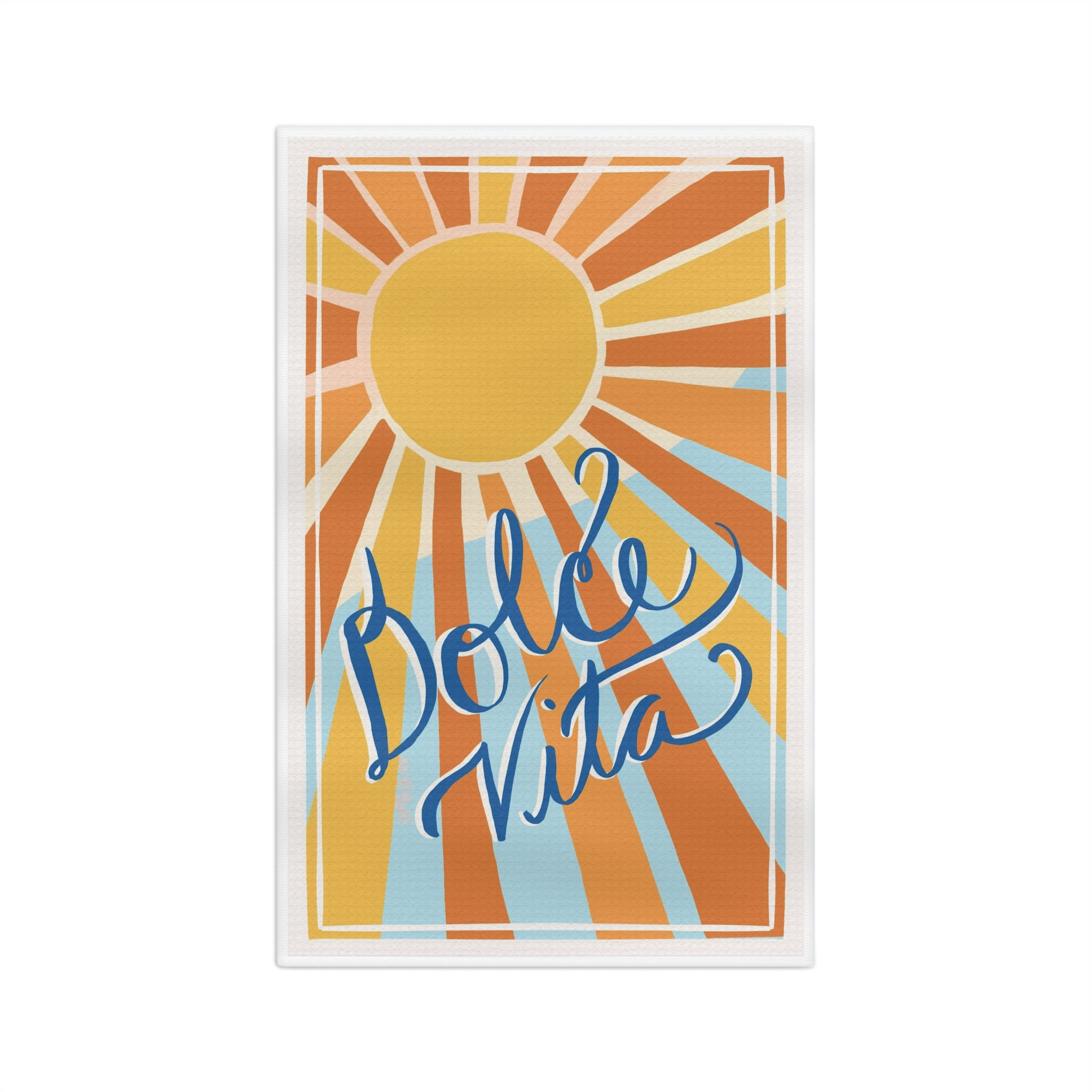 Dolce Vita Sunburst Tea Towel – Retro Sunshine Kitchen Towel