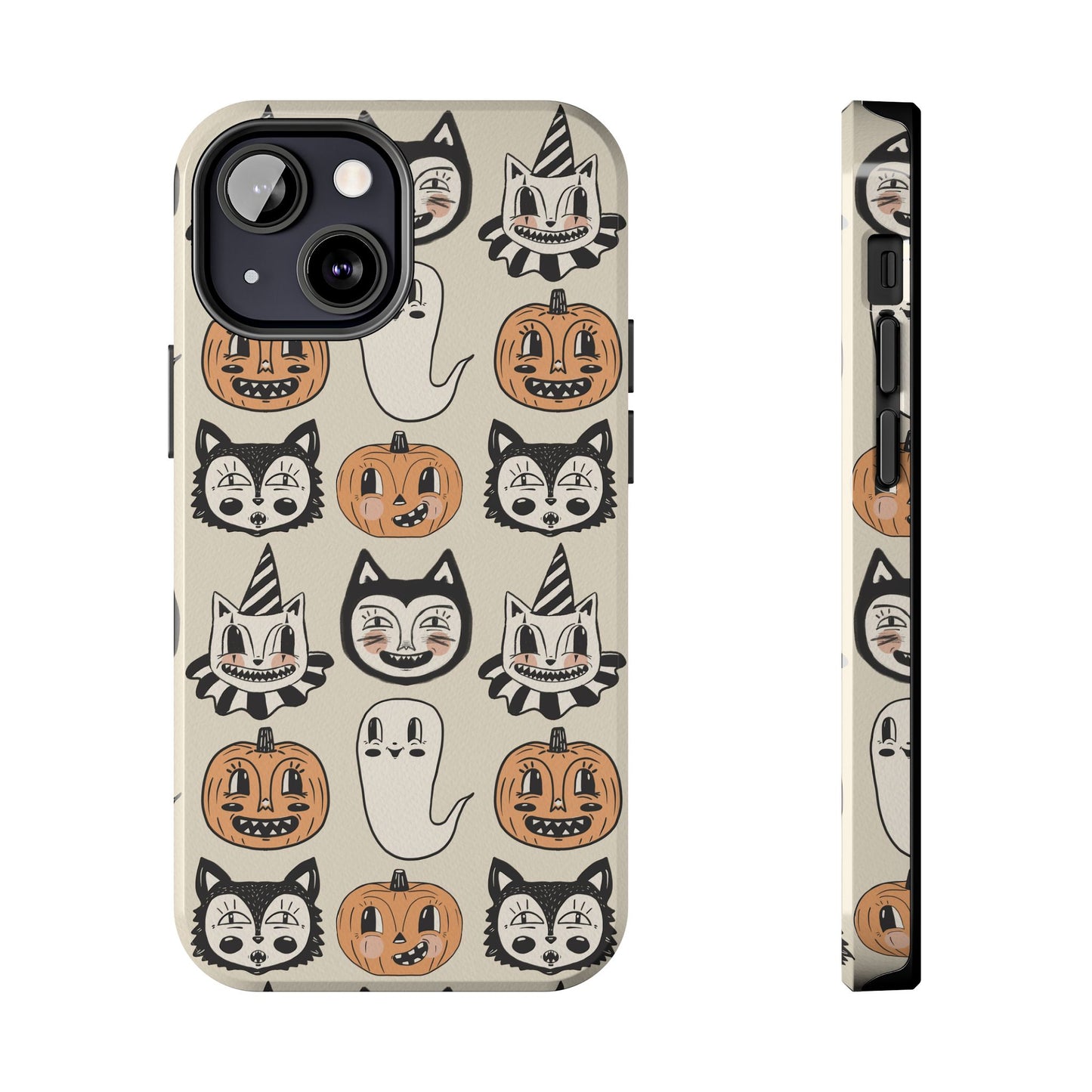 Halloween Cat & Pumpkin Phone Cases, Tough Phone Cover, Spooky Protective Case, Fall Aesthetic, Cute Halloween Gift