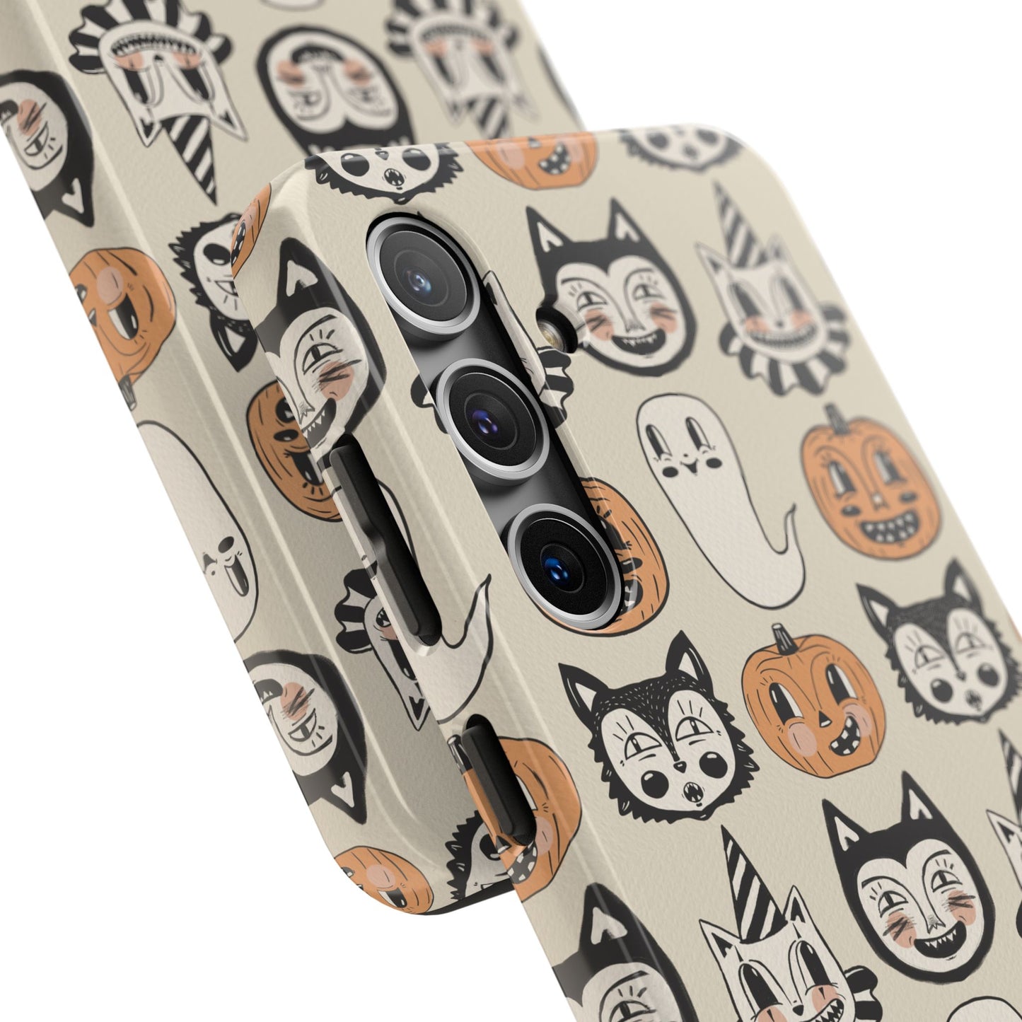 Halloween Cat & Pumpkin Phone Cases, Tough Phone Cover, Spooky Protective Case, Fall Aesthetic, Cute Halloween Gift