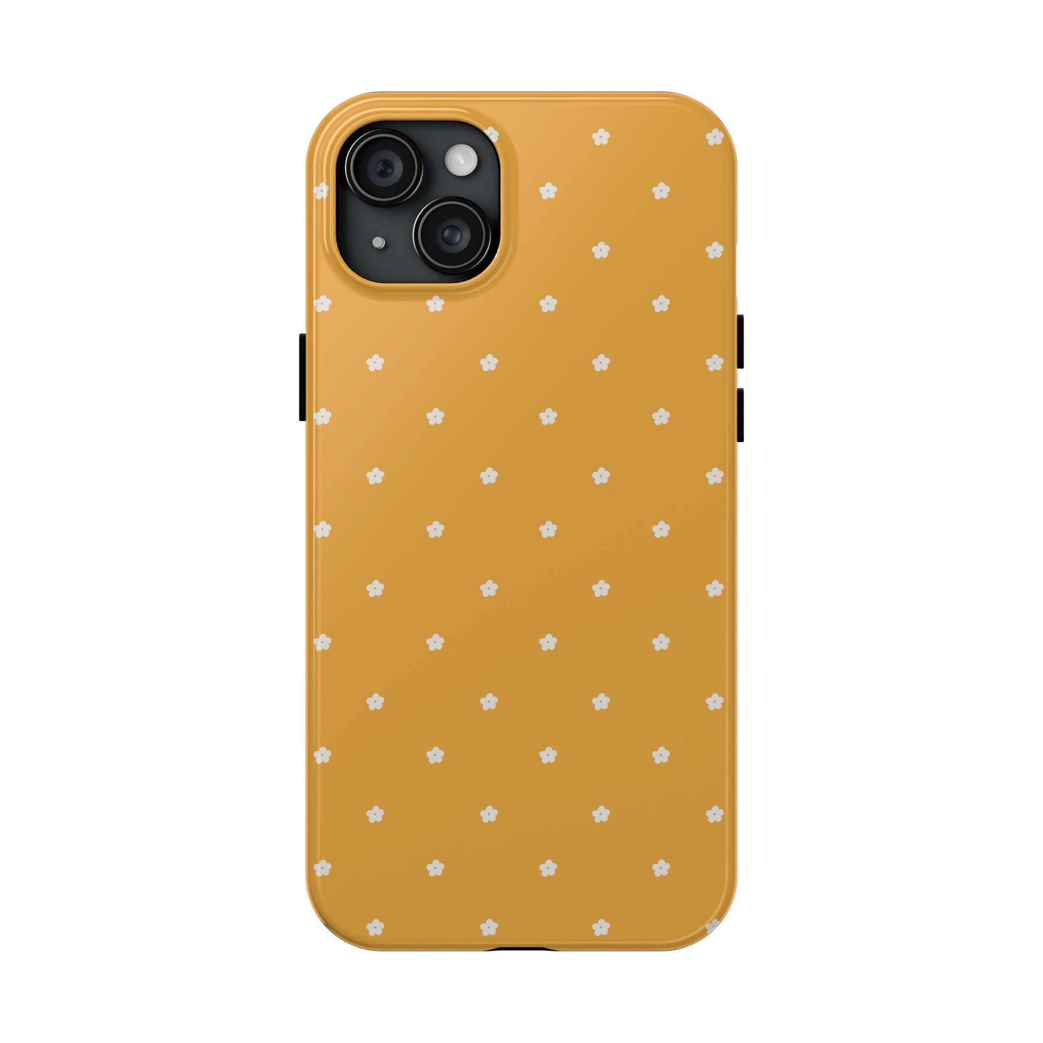 Ditsy Daisy Tough Phone Case — Mustard Floral Protective Cover