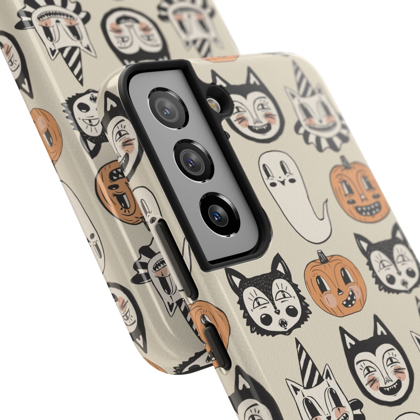 Halloween Cat & Pumpkin Phone Cases, Tough Phone Cover, Spooky Protective Case, Fall Aesthetic, Cute Halloween Gift
